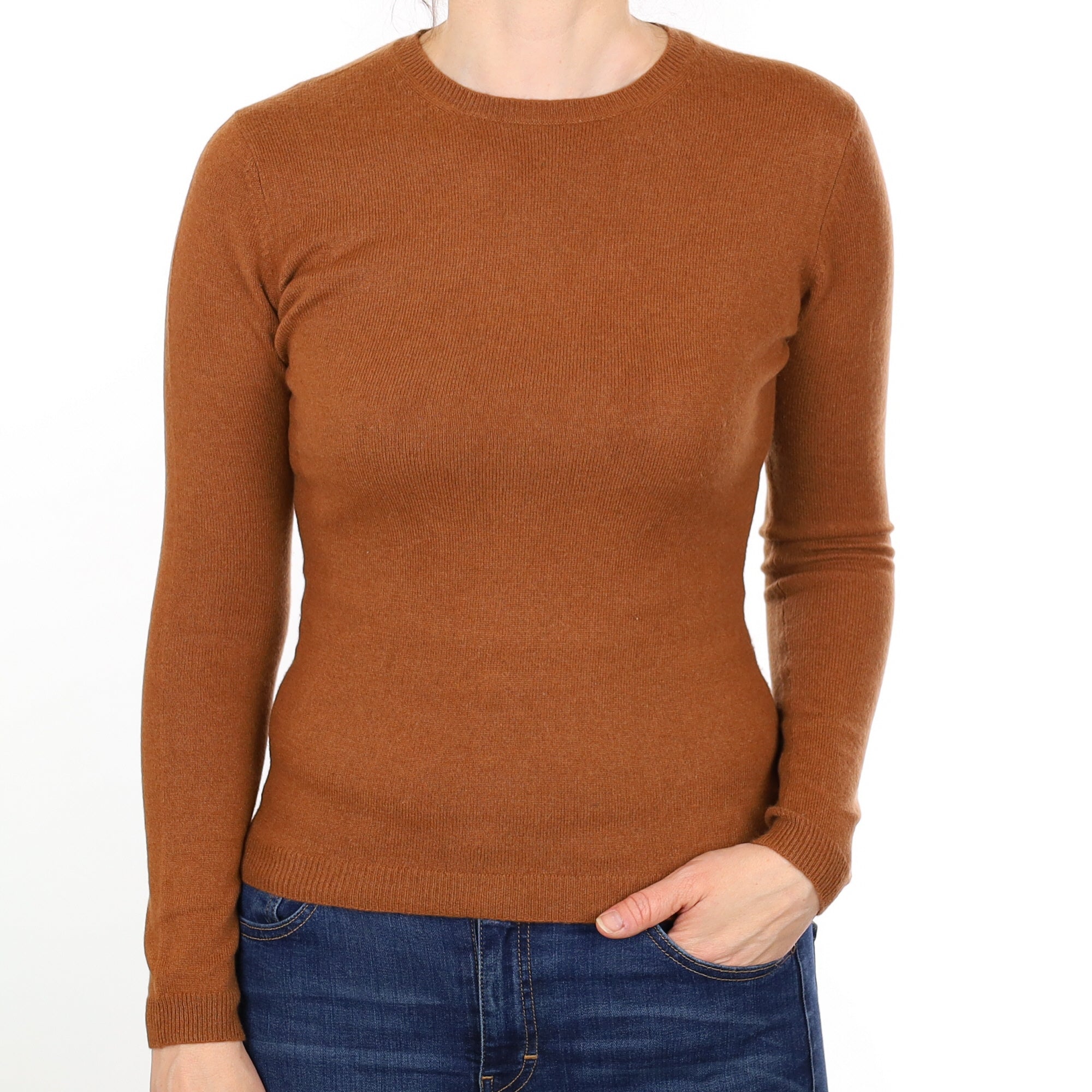 Cinnamon Cashmere Crew Neck Jumper Small
