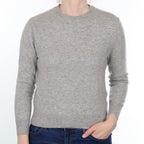 Smoke Grey Cashmere Crew Neck Jumper Small