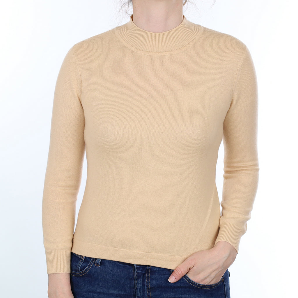Pale Apricot Cashmere Turtleneck Jumper Small/Petite