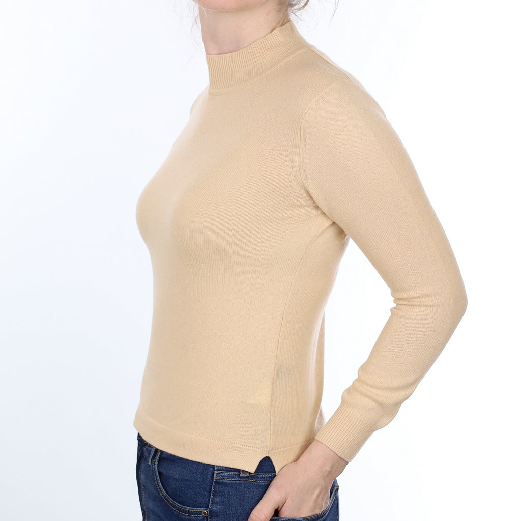 Pale Apricot Cashmere Turtleneck Jumper Small/Petite