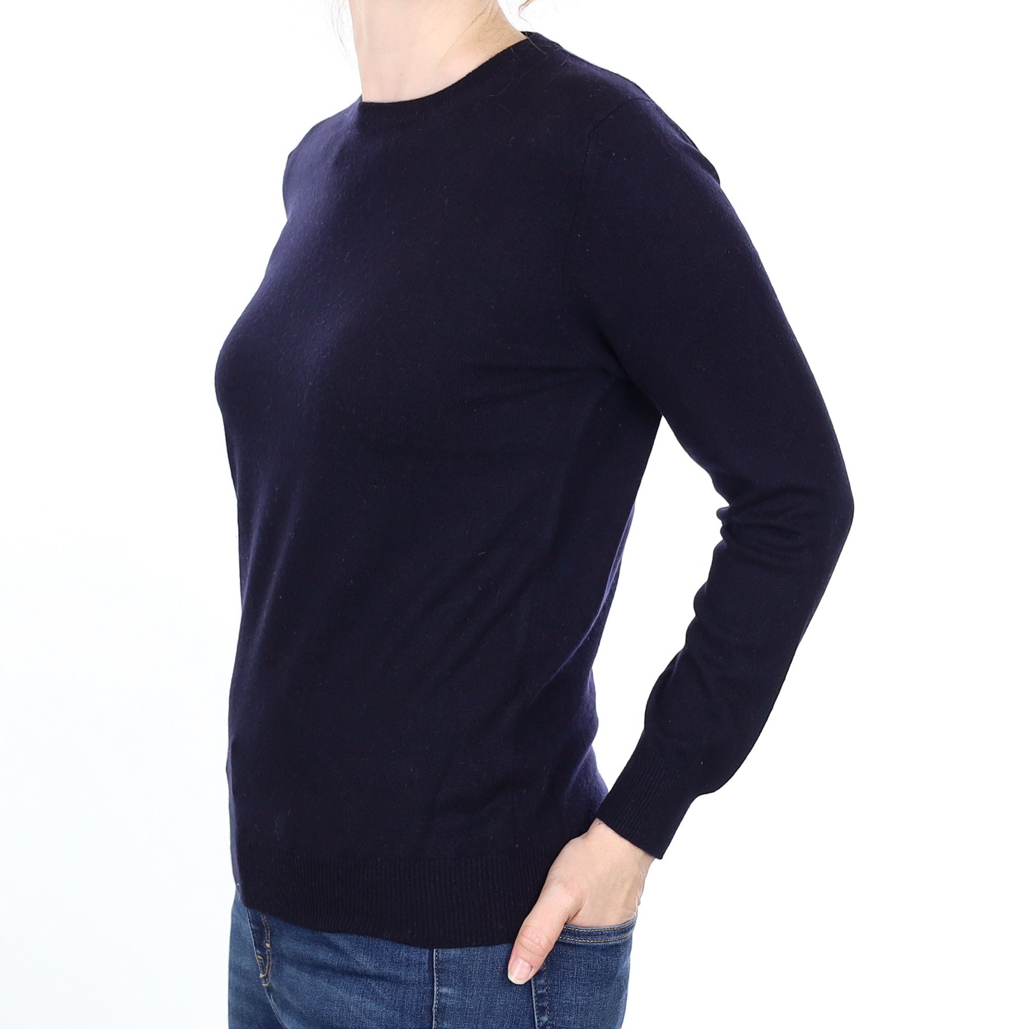 Navy Blue Cashmere Crew Neck Jumper Small