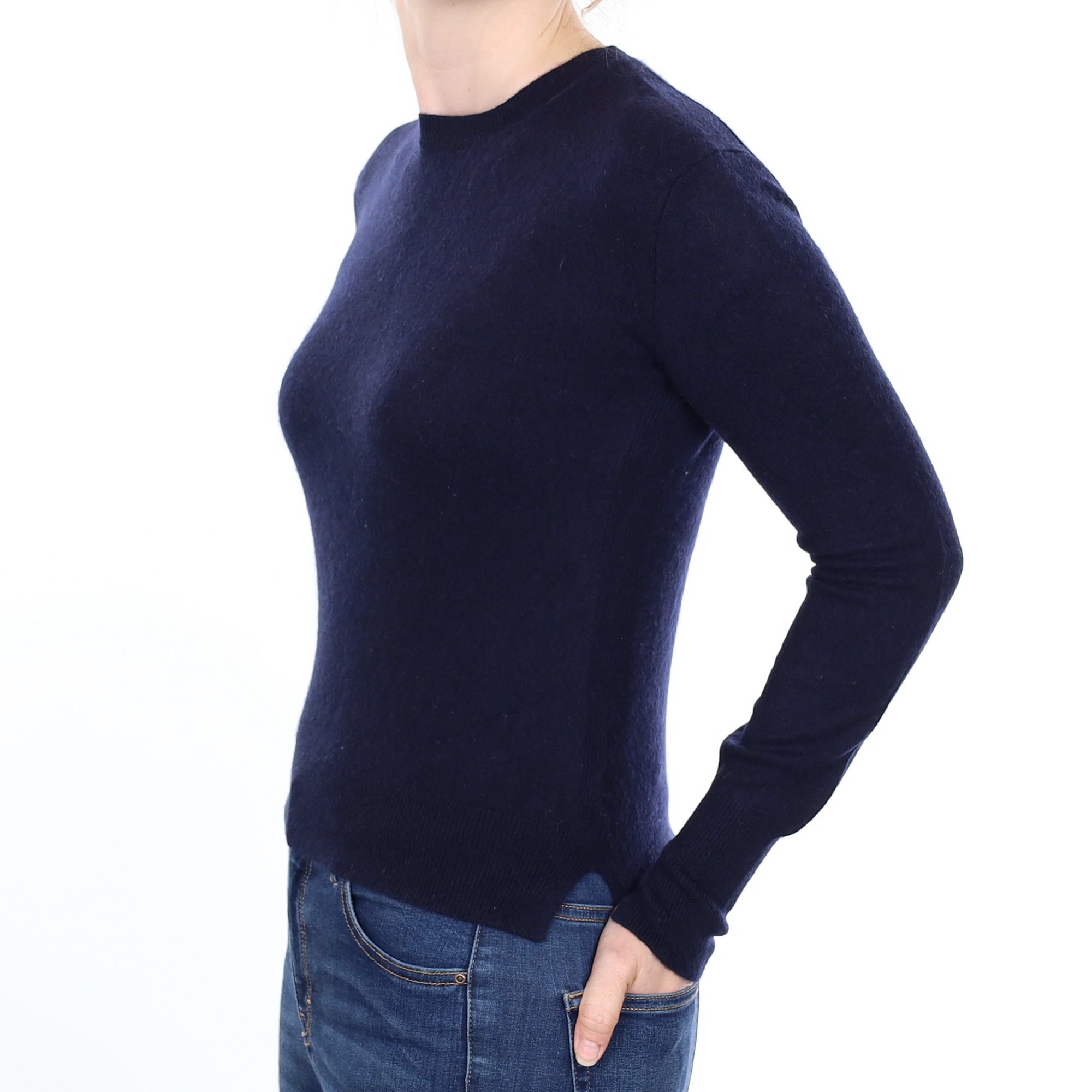 Navy Blue Cashmere Crew Neck Jumper Small
