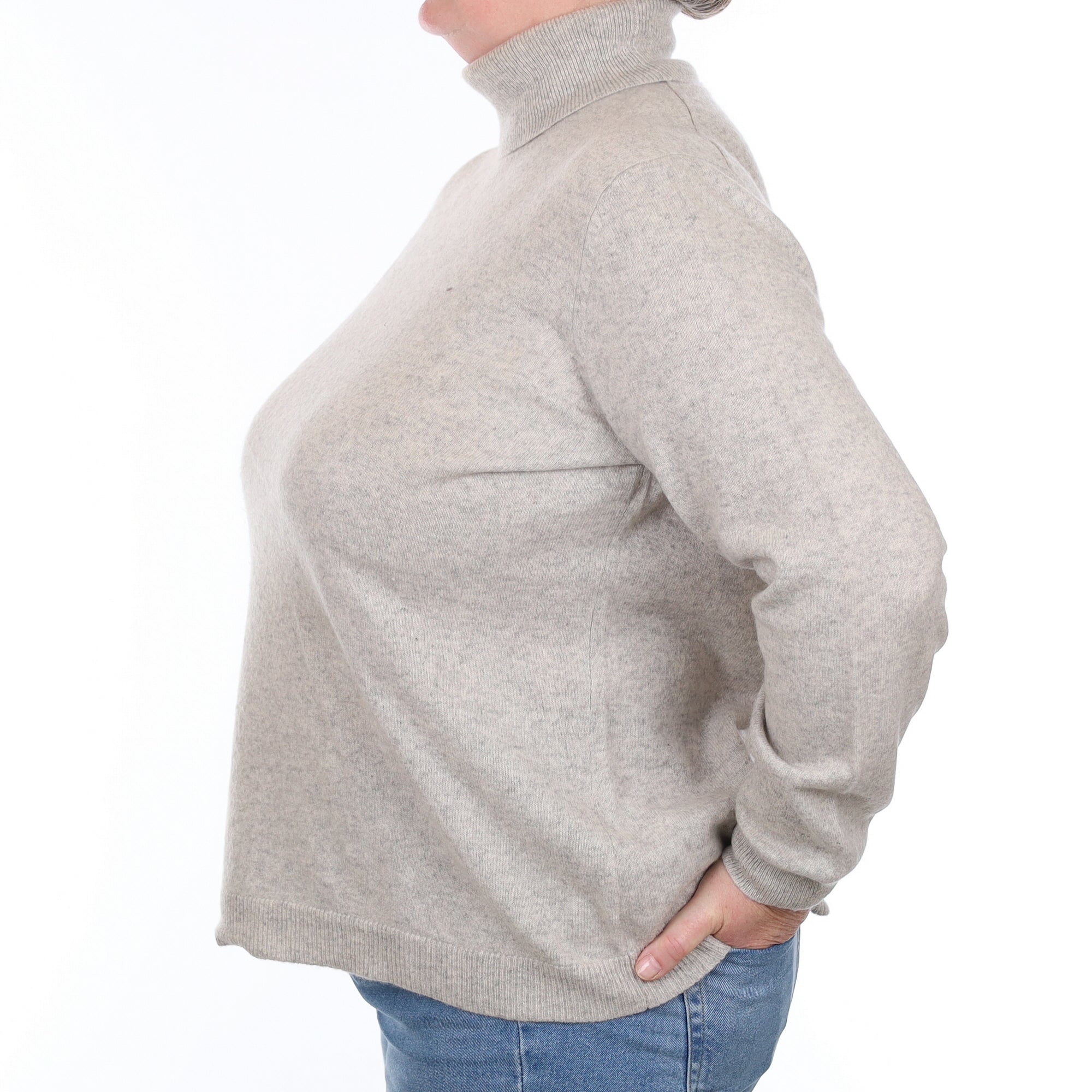 Smoke Grey Cashmere Crew Neck Jumper Extra Extra Large