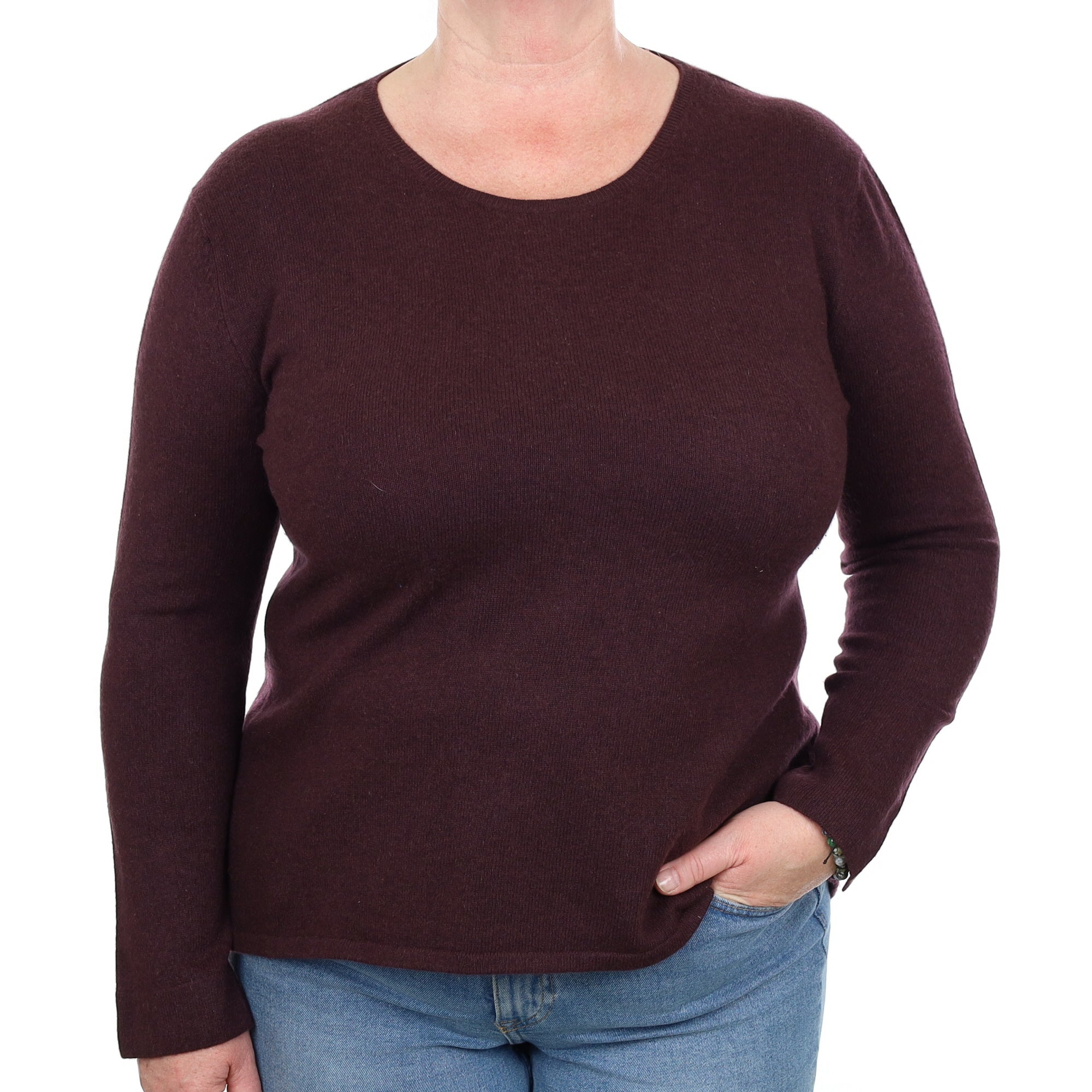 Neiman Marcus Puce Purple Cashmere Crew Neck Jumper Extra Large