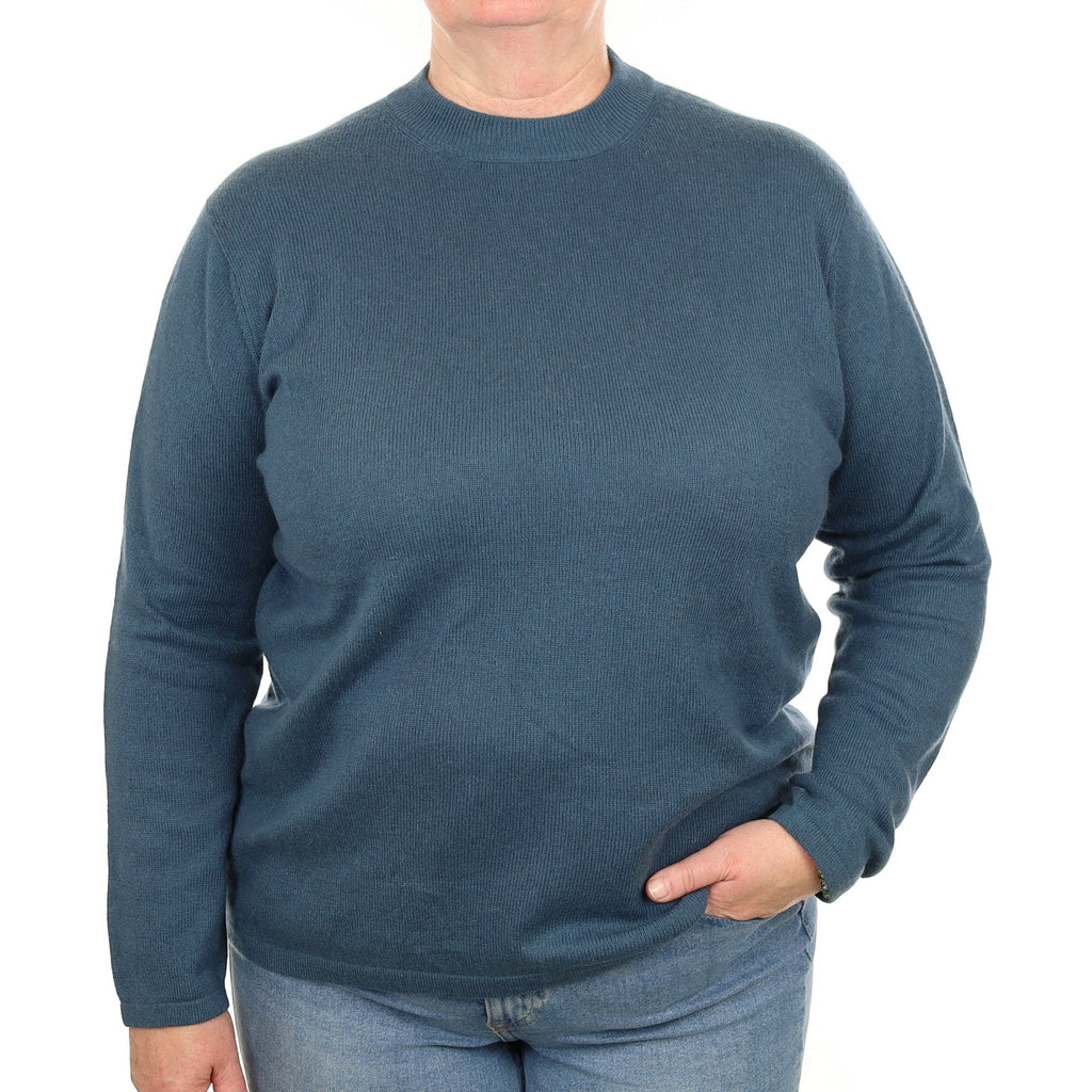 Aegean Blue Cashmere Crew Neck Jumper Extra Extra Large