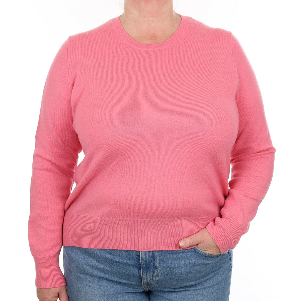 Bubblegum Pink Cashmere Crew Neck Jumper Extra Large