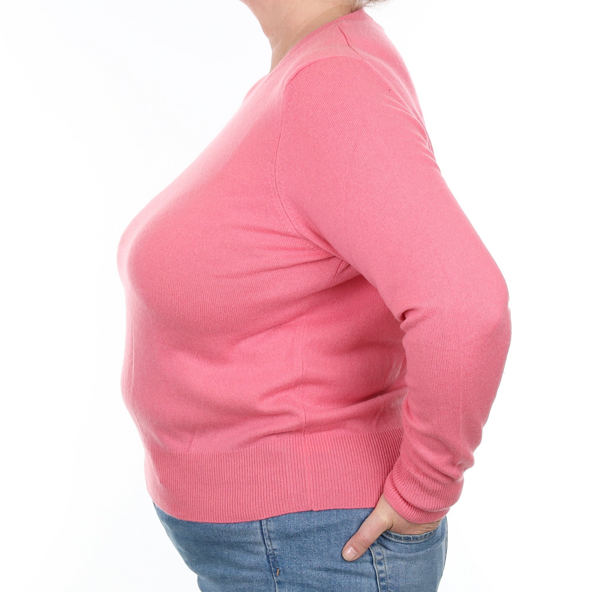 Bubblegum Pink Cashmere Crew Neck Jumper Extra Large