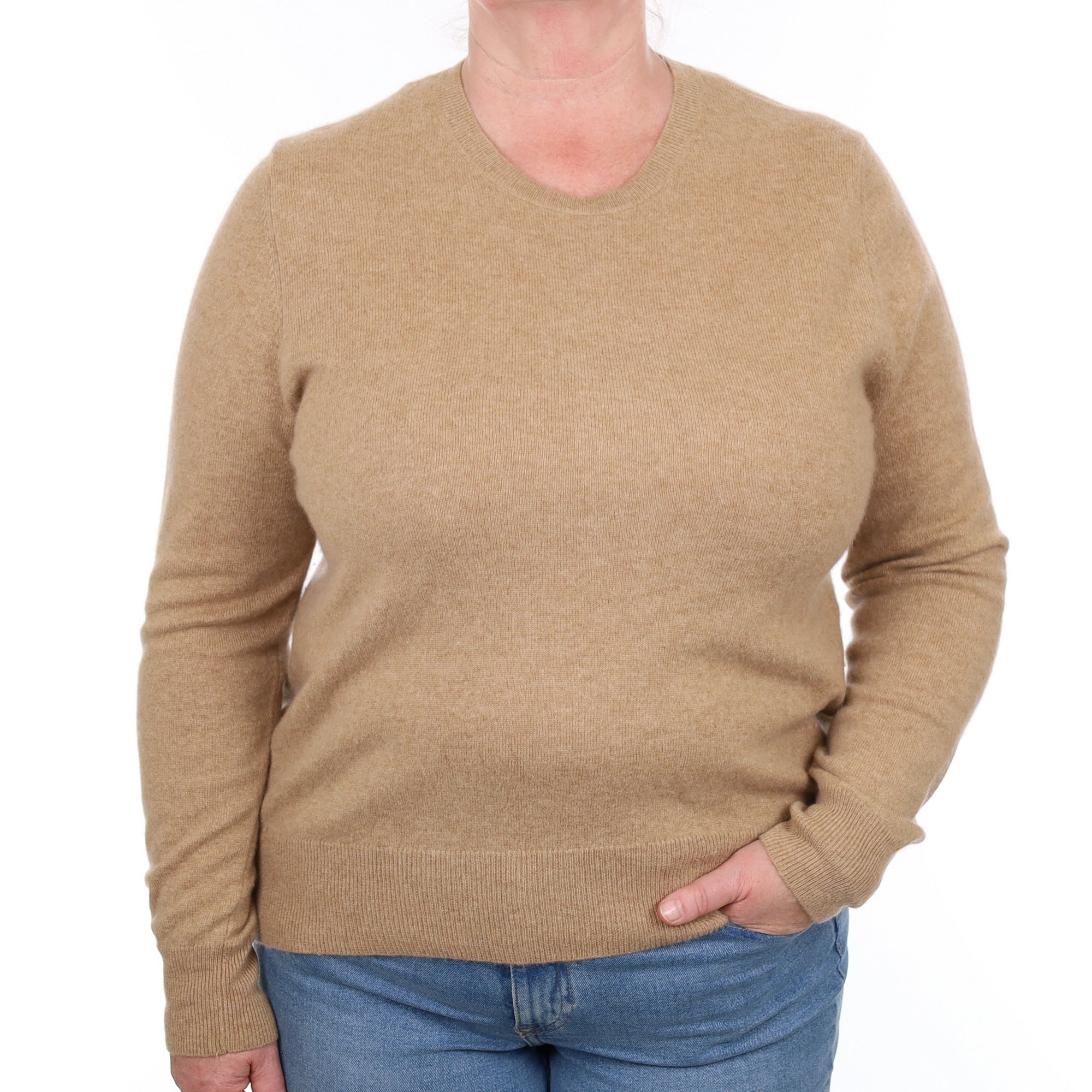 Caramel Cashmere Crew Neck Jumper Extra Large