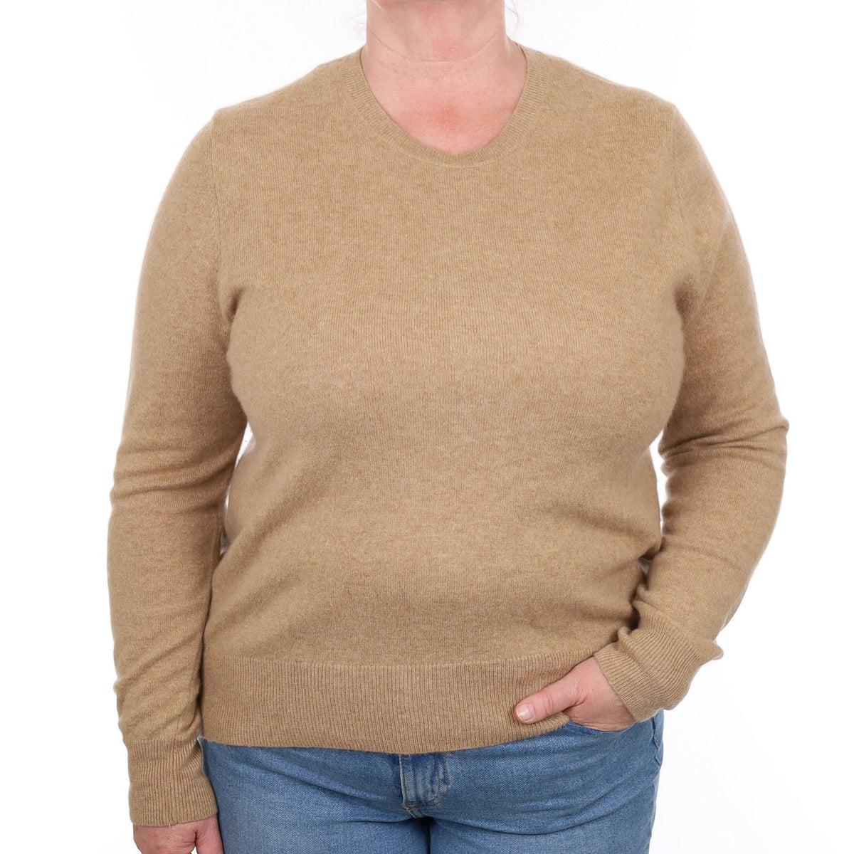 Caramel Cashmere Crew Neck Jumper Extra Large