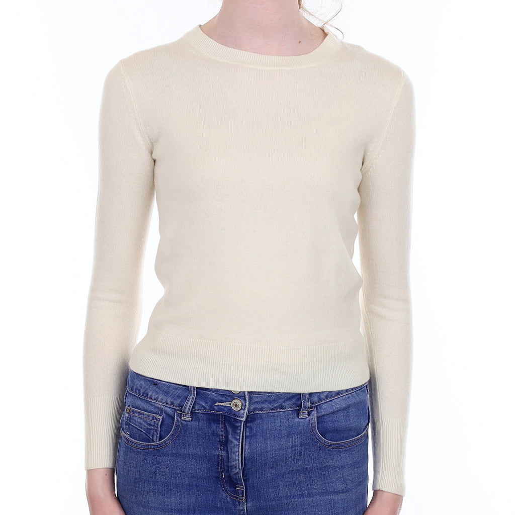 Vanilla Cream Cashmere Crew Neck Jumper Extra Small