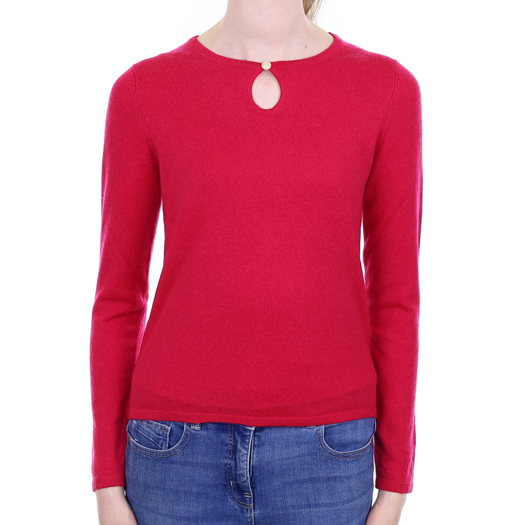 Cherry Pink Cashmere Crew Neck Jumper Extra Small