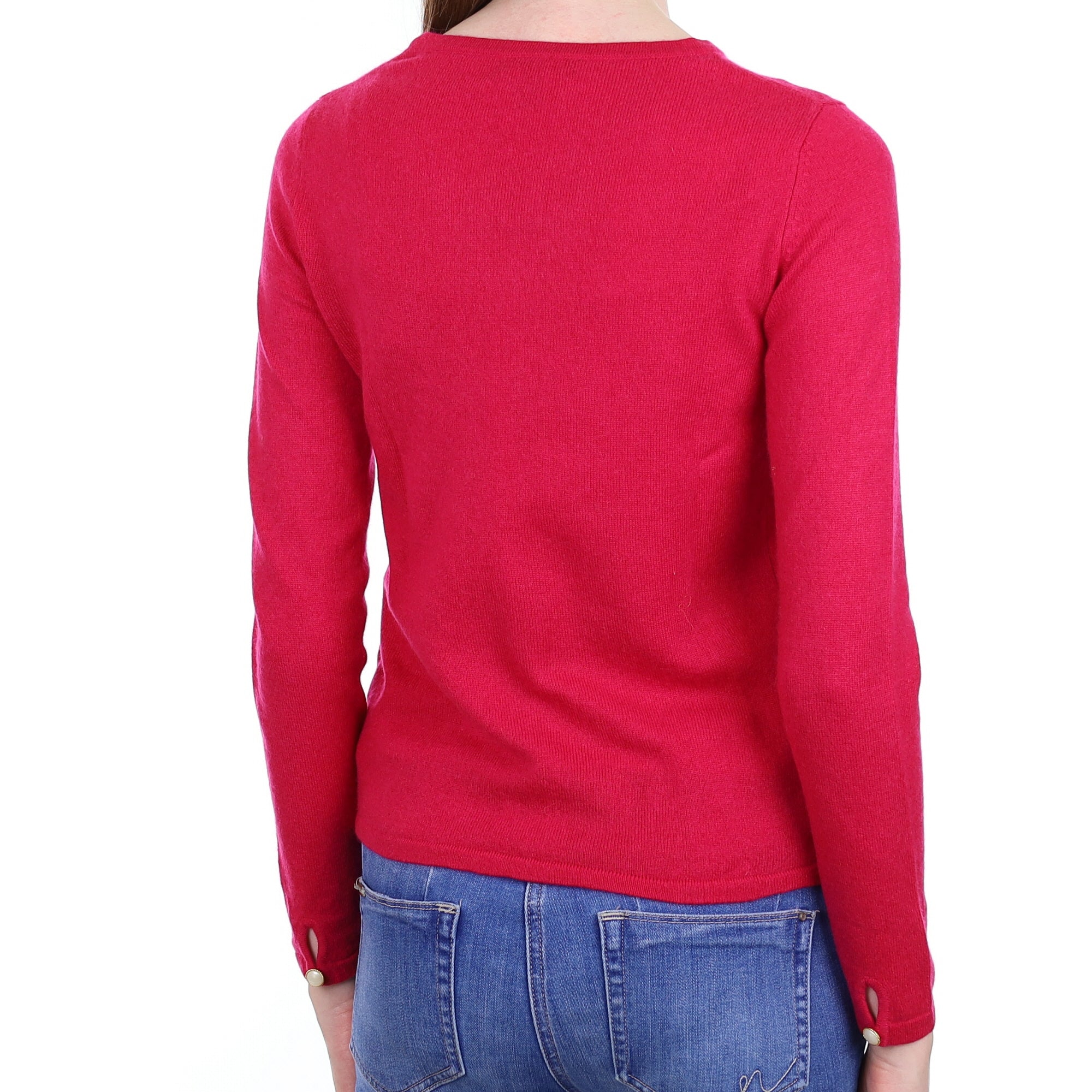Cherry Pink Cashmere Crew Neck Jumper Extra Small