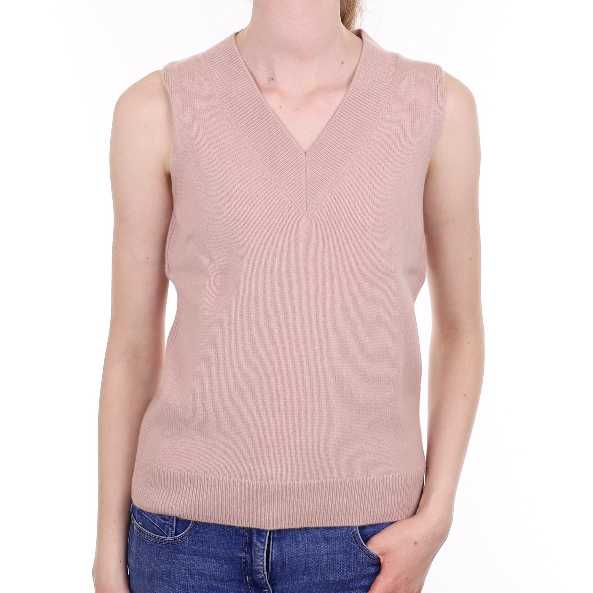 Cos Faded Heather Cashmere V Neck Tank Top Extra Small