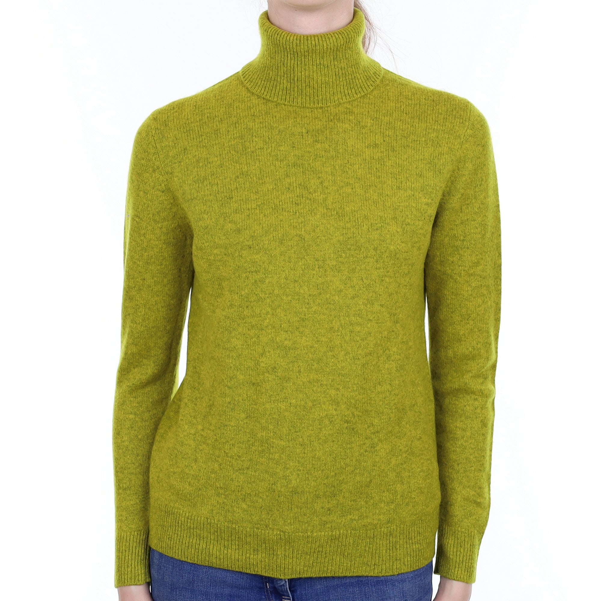 Cos Lichen Marl Cashmere Polo Neck Jumper Extra Small