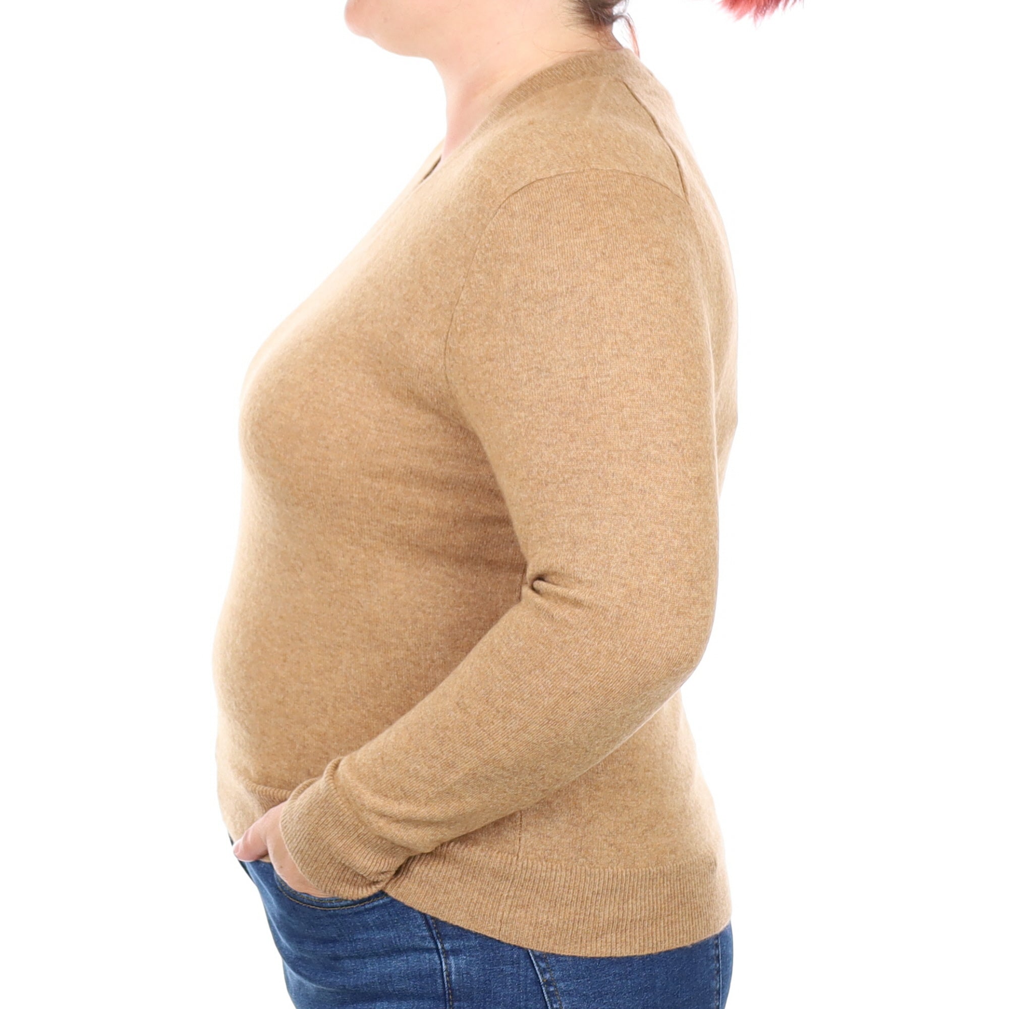 Butterscotch Cashmere V Neck Jumper Large