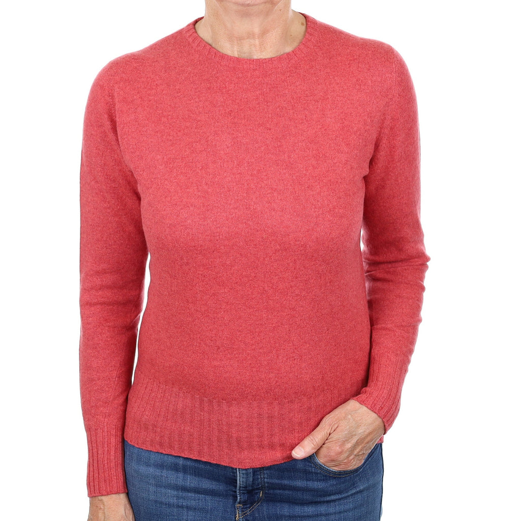 Scottish  Crushed Strawberry Cashmere Crew Neck Jumper Medium