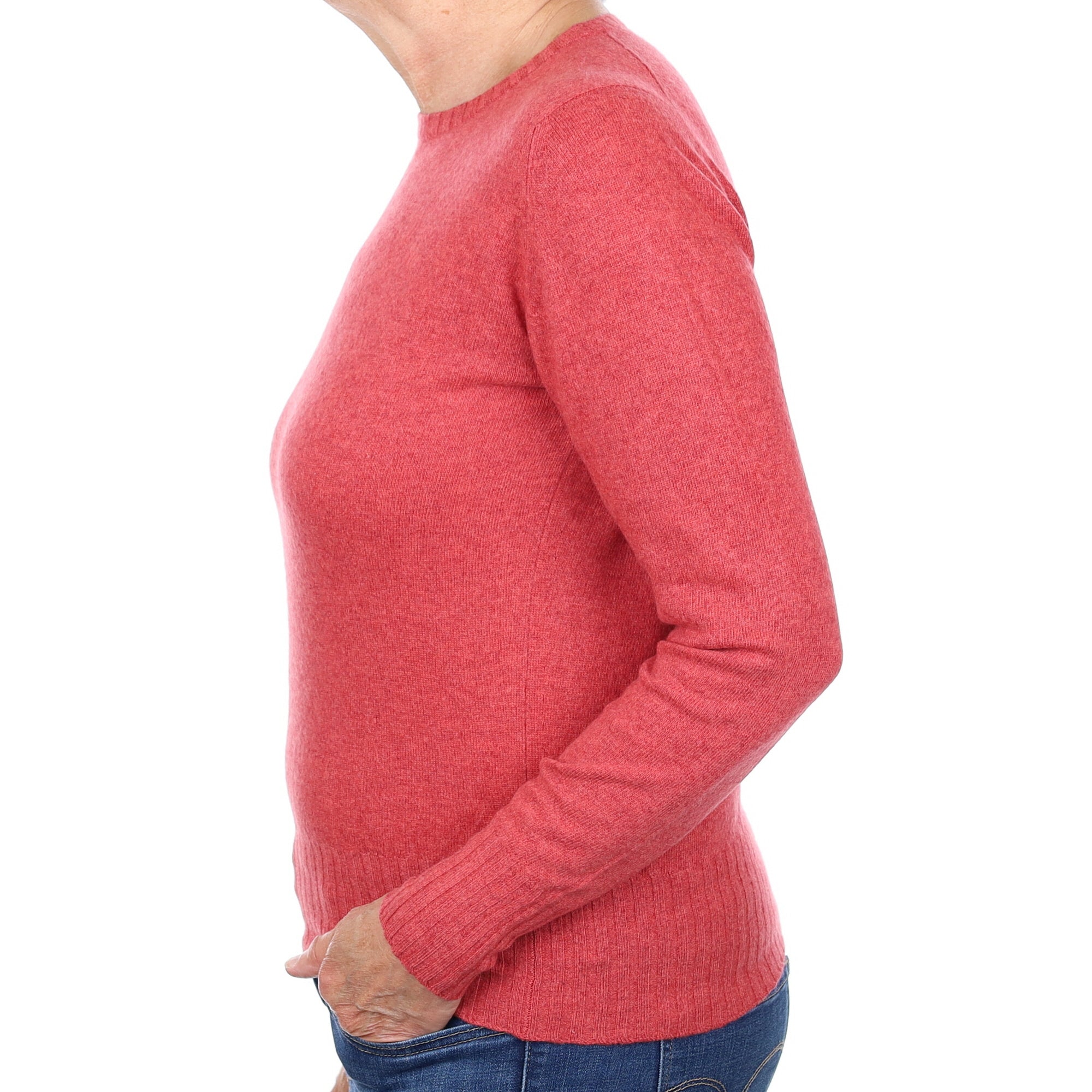 Scottish  Crushed Strawberry Cashmere Crew Neck Jumper Medium