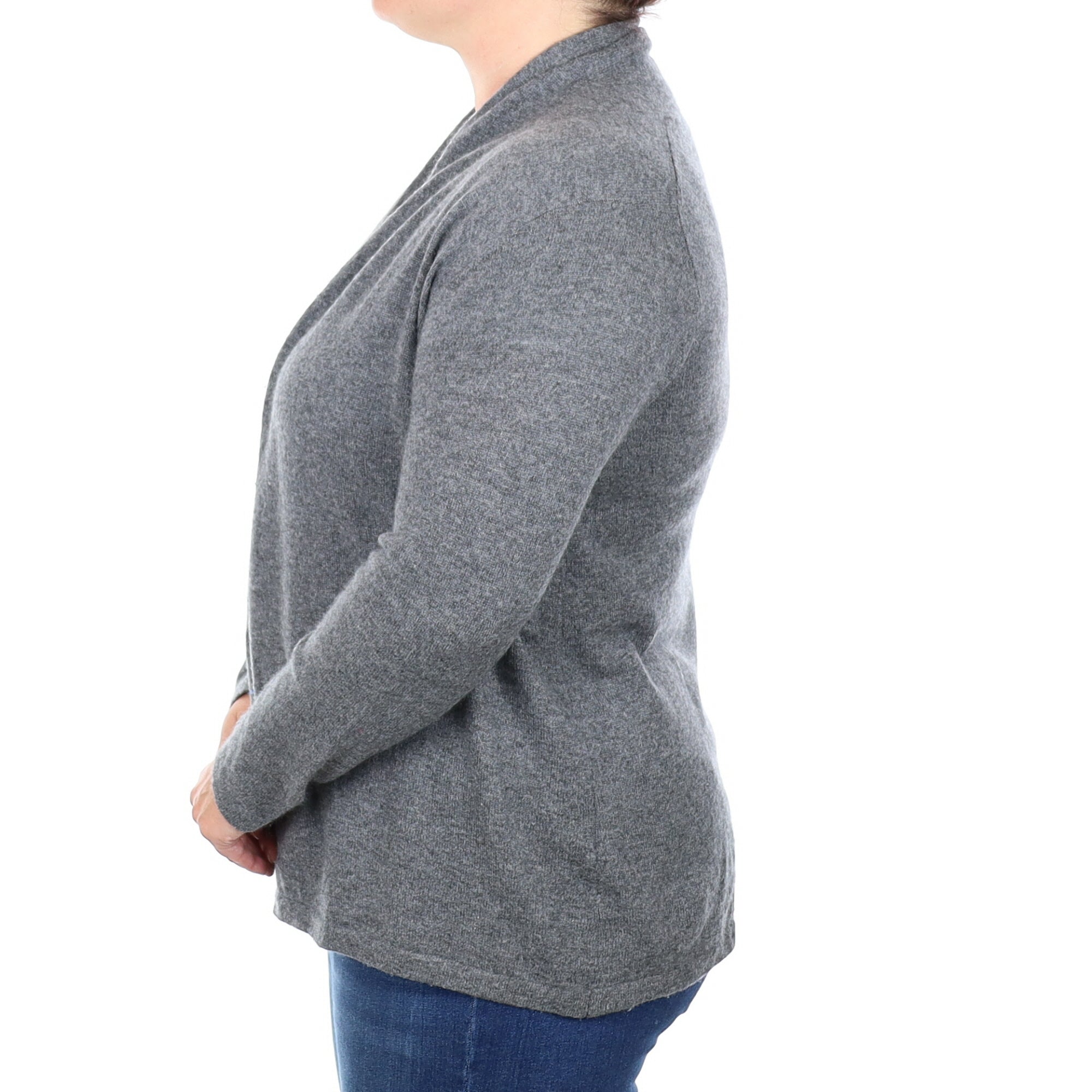 Slate Grey Cashmere Edge to Edge Cardigan Large