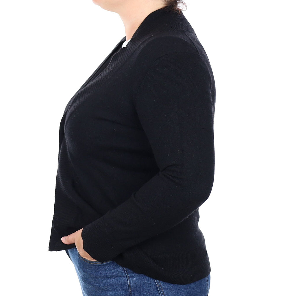 Black Cashmere V Neck Cardigan Large