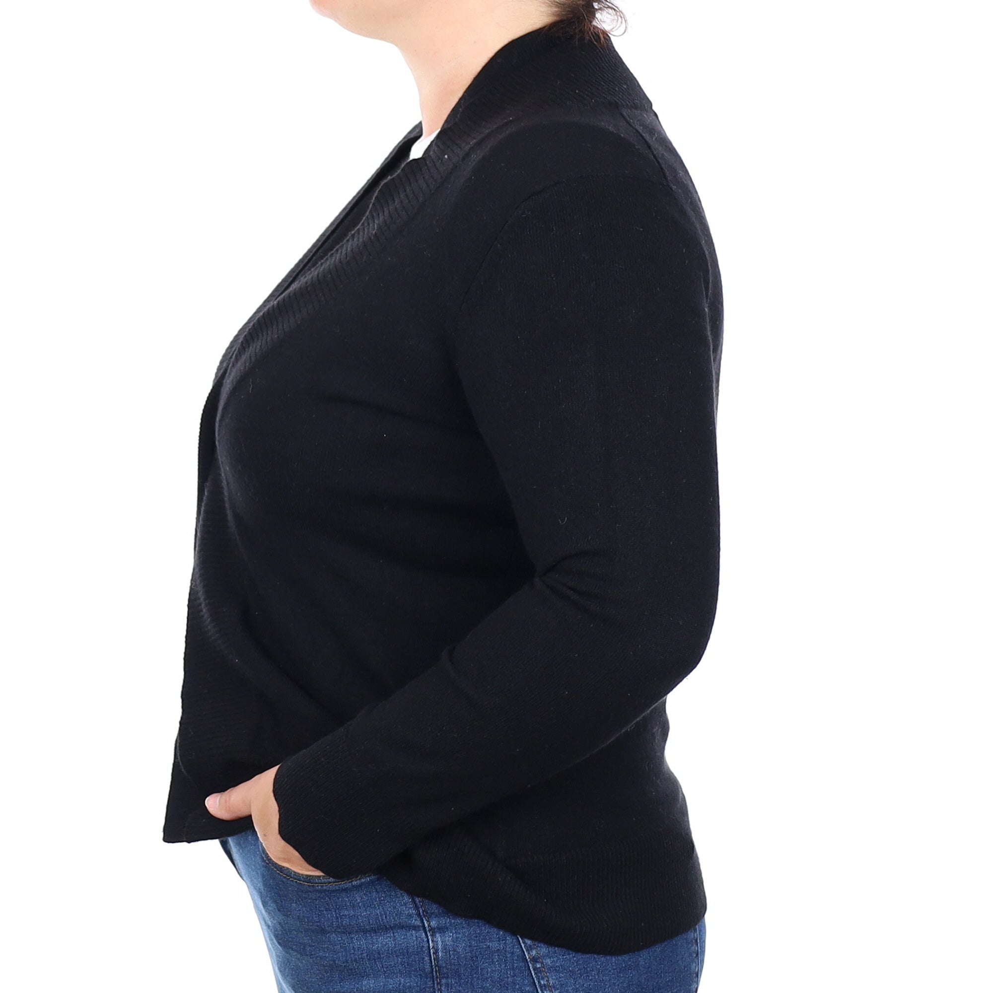 Black Cashmere V Neck Cardigan Large