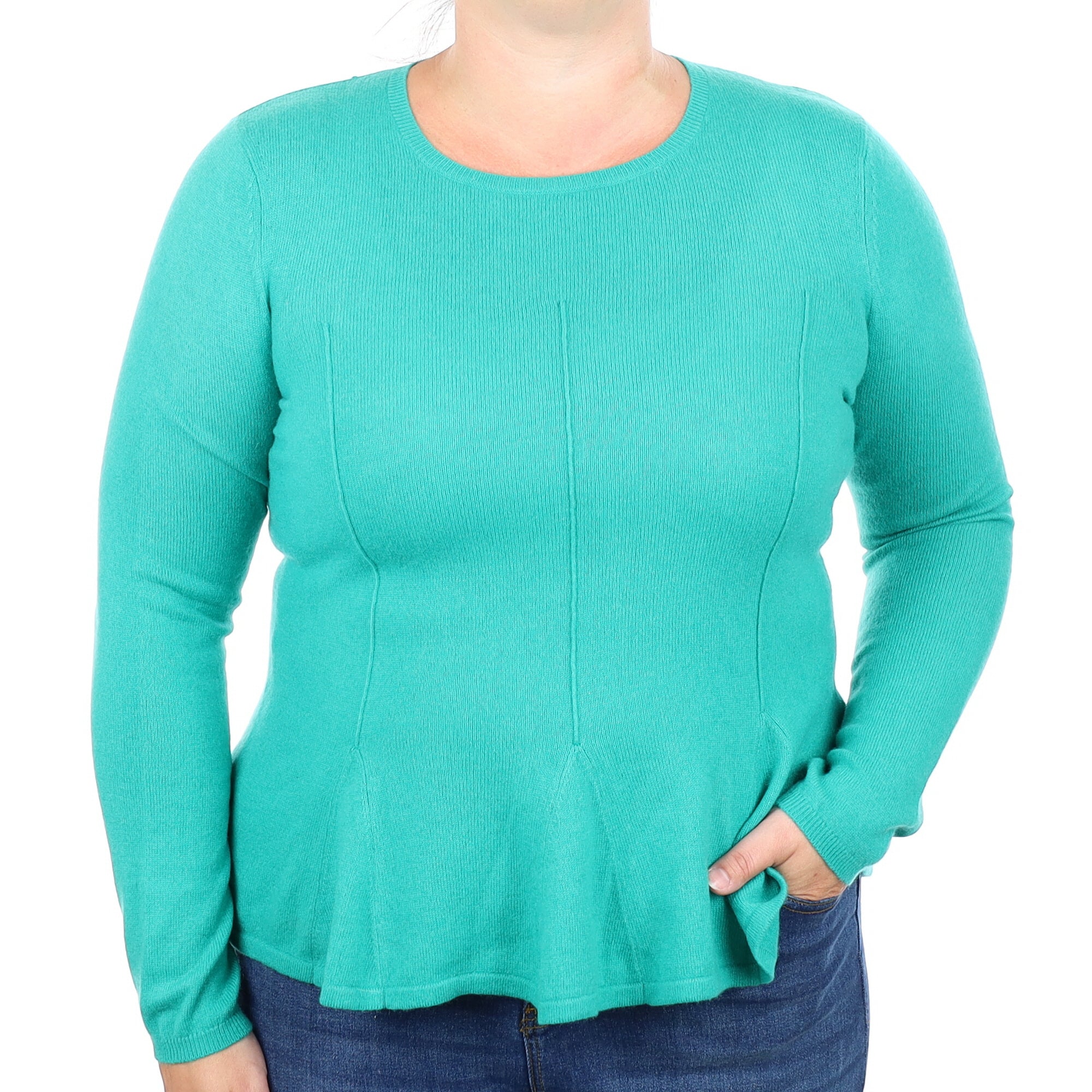 Jade Green Cashmere Crew Neck Jumper Large