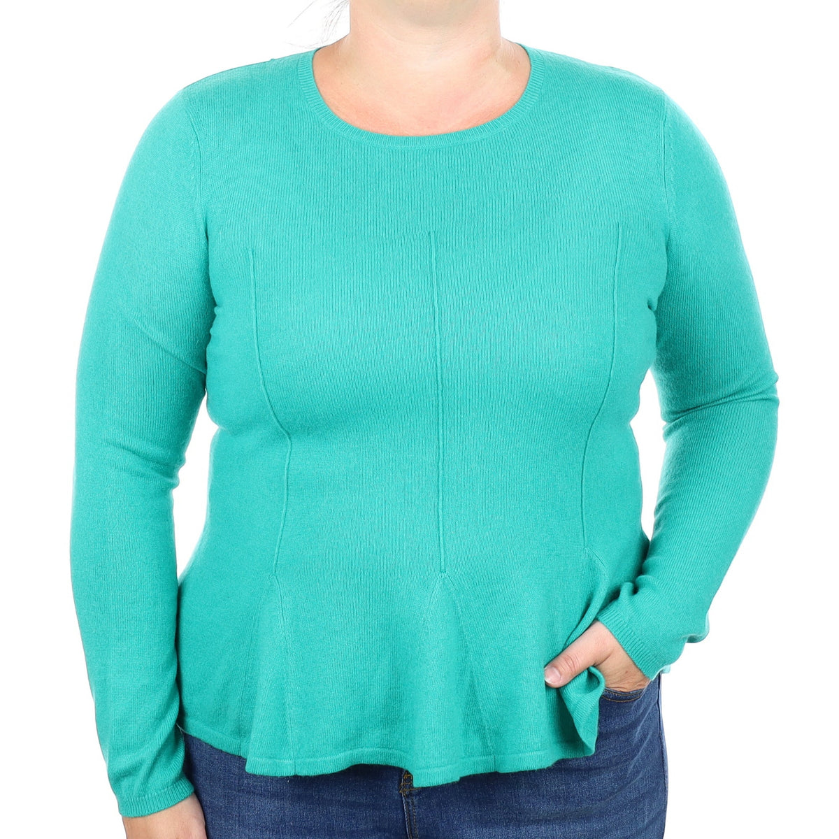 Jade Green Cashmere Crew Neck Jumper Large