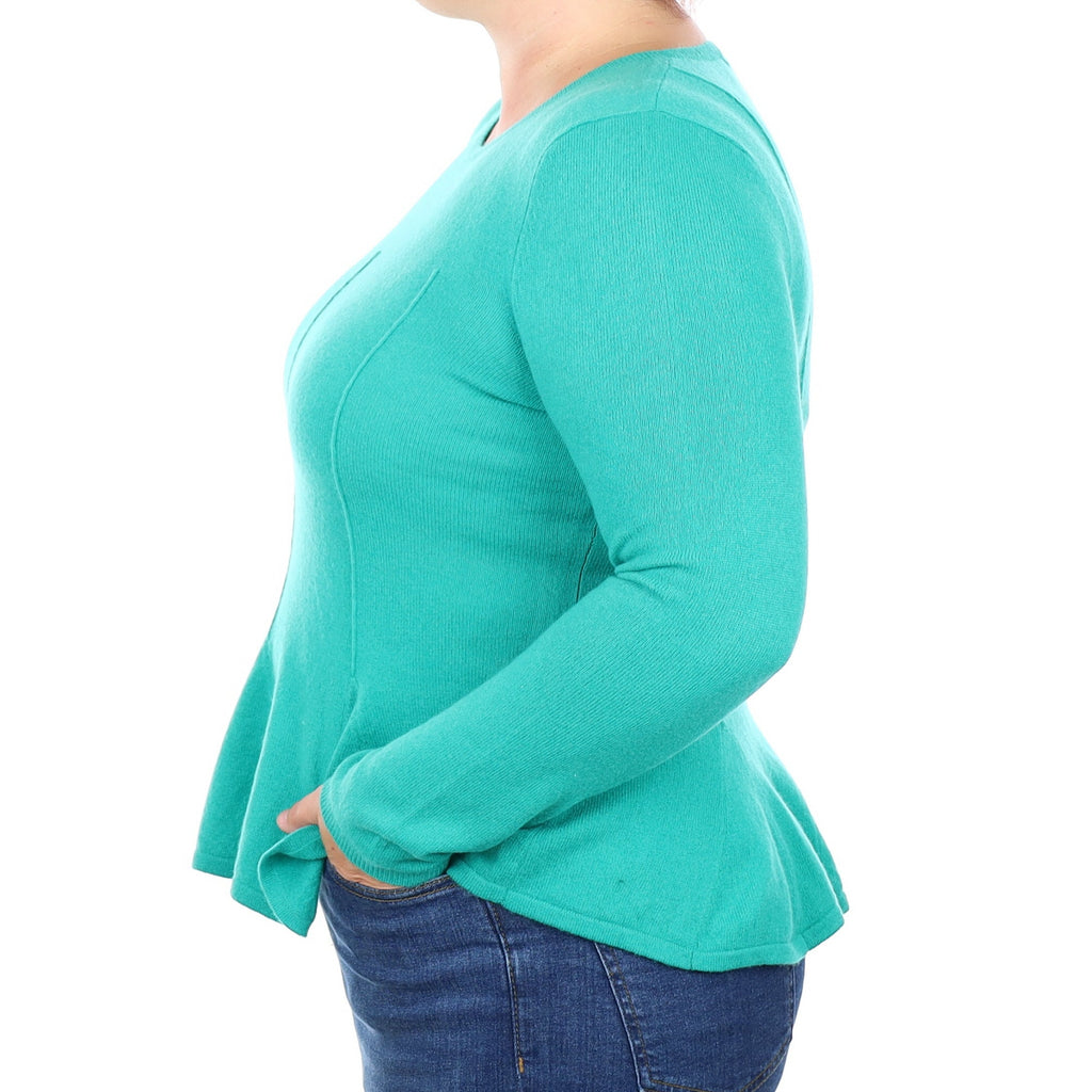 Jade Green Cashmere Crew Neck Jumper Large