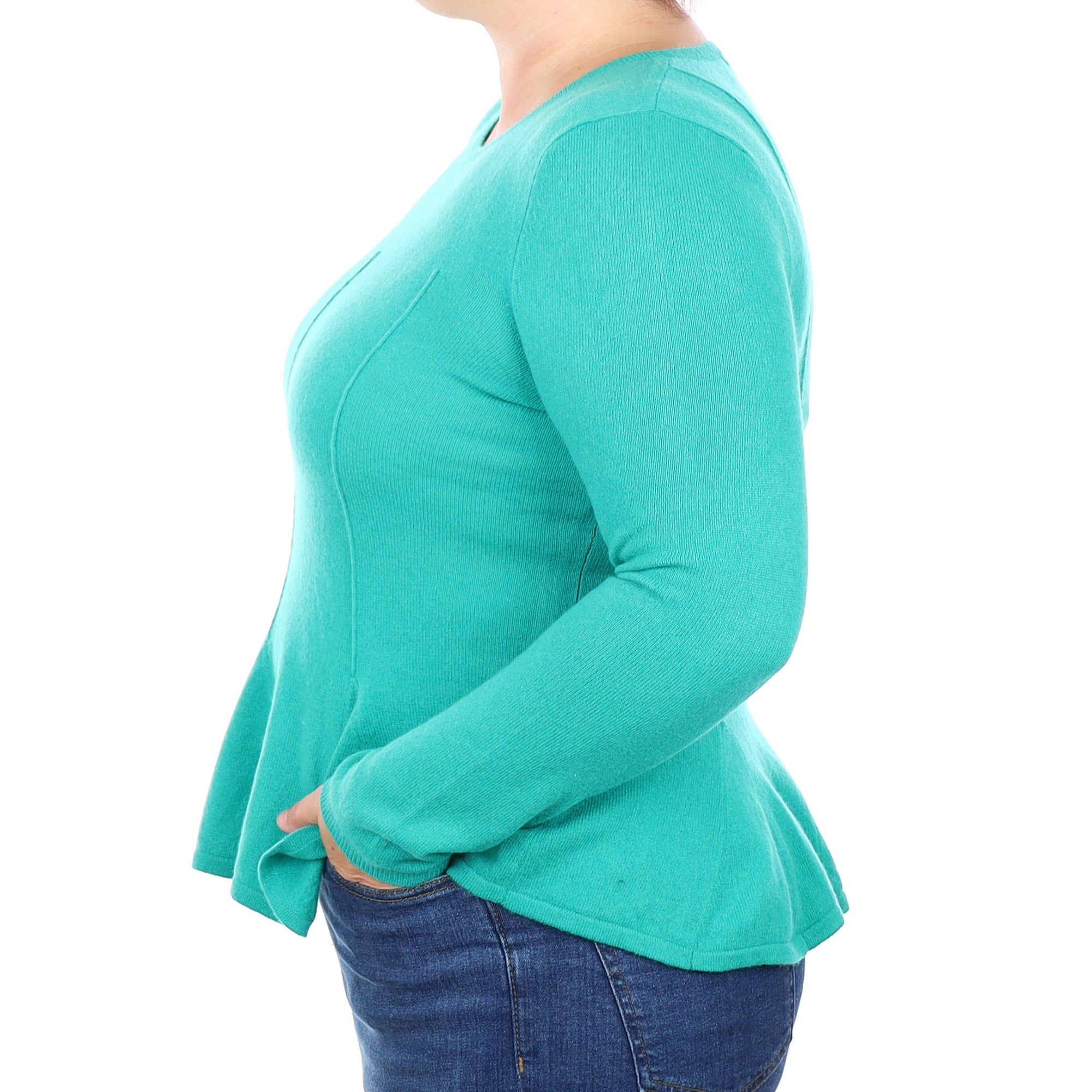 Jade Green Cashmere Crew Neck Jumper Large