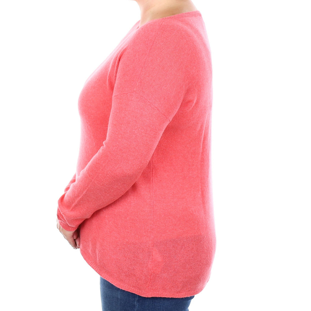 Italian Cranberry Pink Cashmere Crew Neck Jumper Large