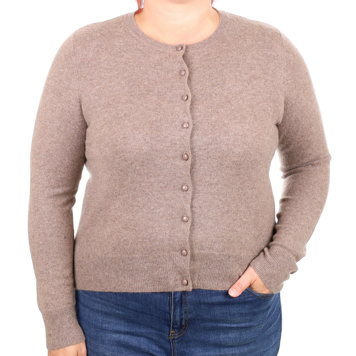 Mocha Brown Cashmere Cardigan Large