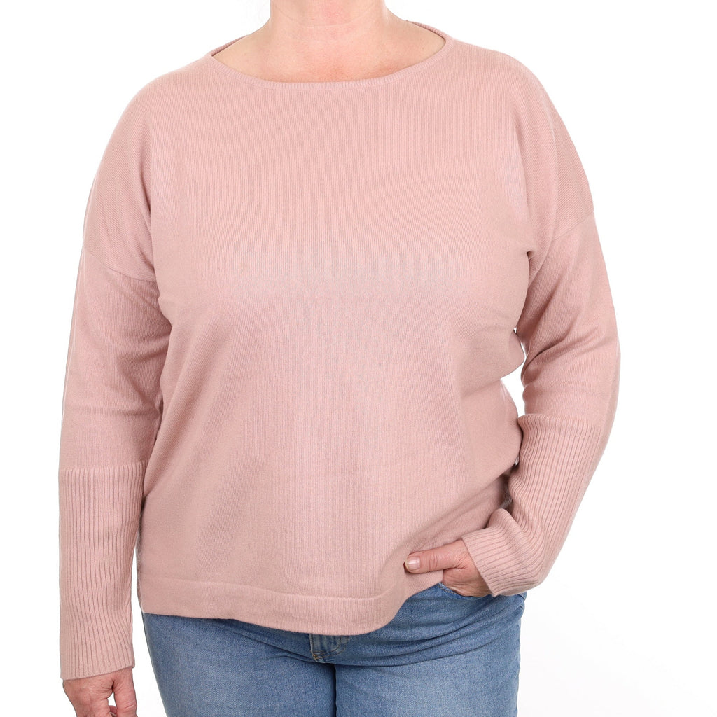 Jaeger Dusky Pink Cashmere Boat Neck Jumper Extra Large