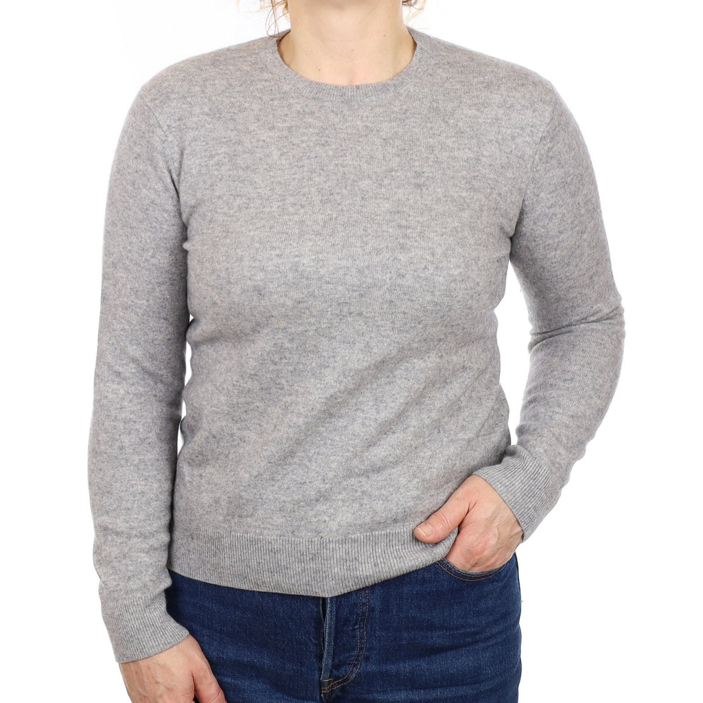 Smoke Grey Cashmere Crew Neck Jumper Medium
