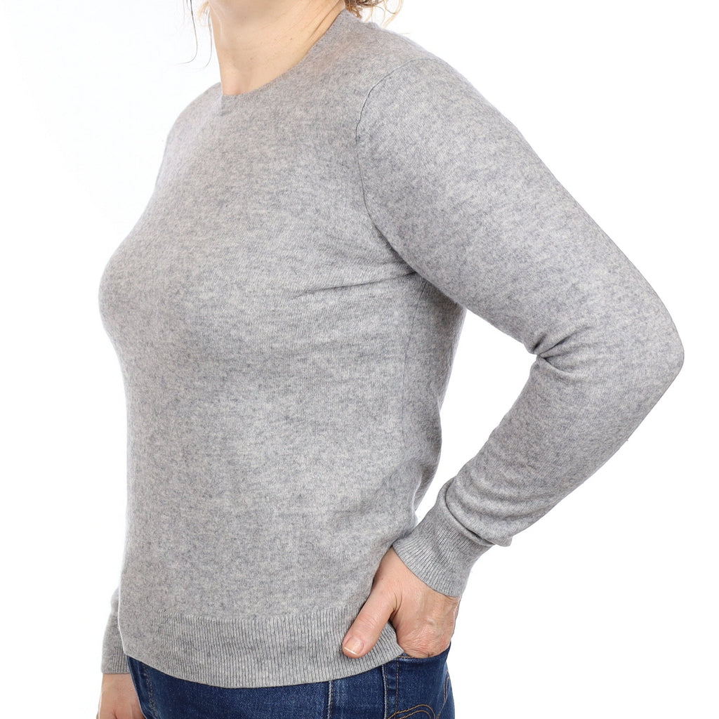 Smoke Grey Cashmere Crew Neck Jumper Medium