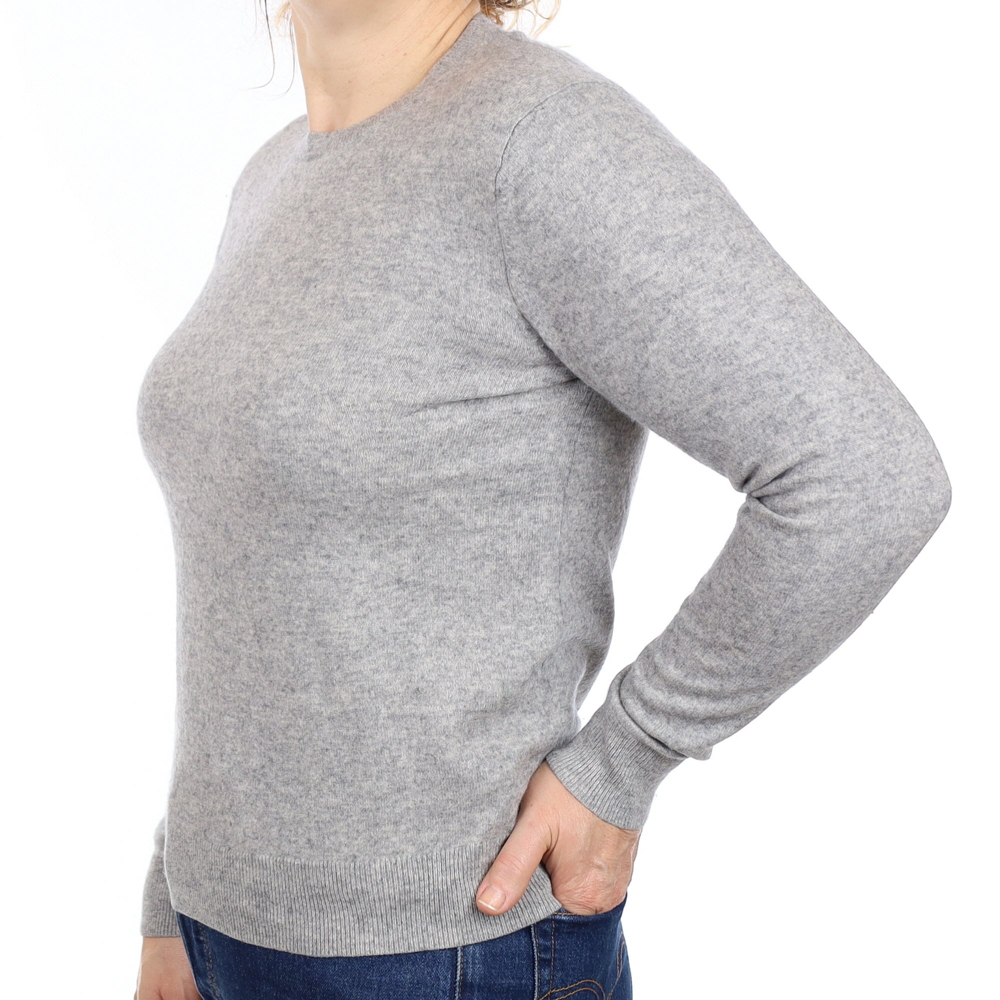 Smoke Grey Cashmere Crew Neck Jumper Medium
