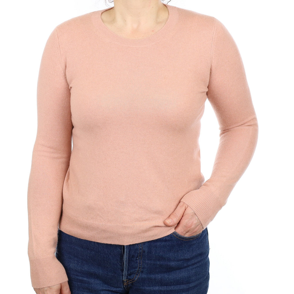 Pale Terracotta Cashmere Crew Neck Jumper Medium