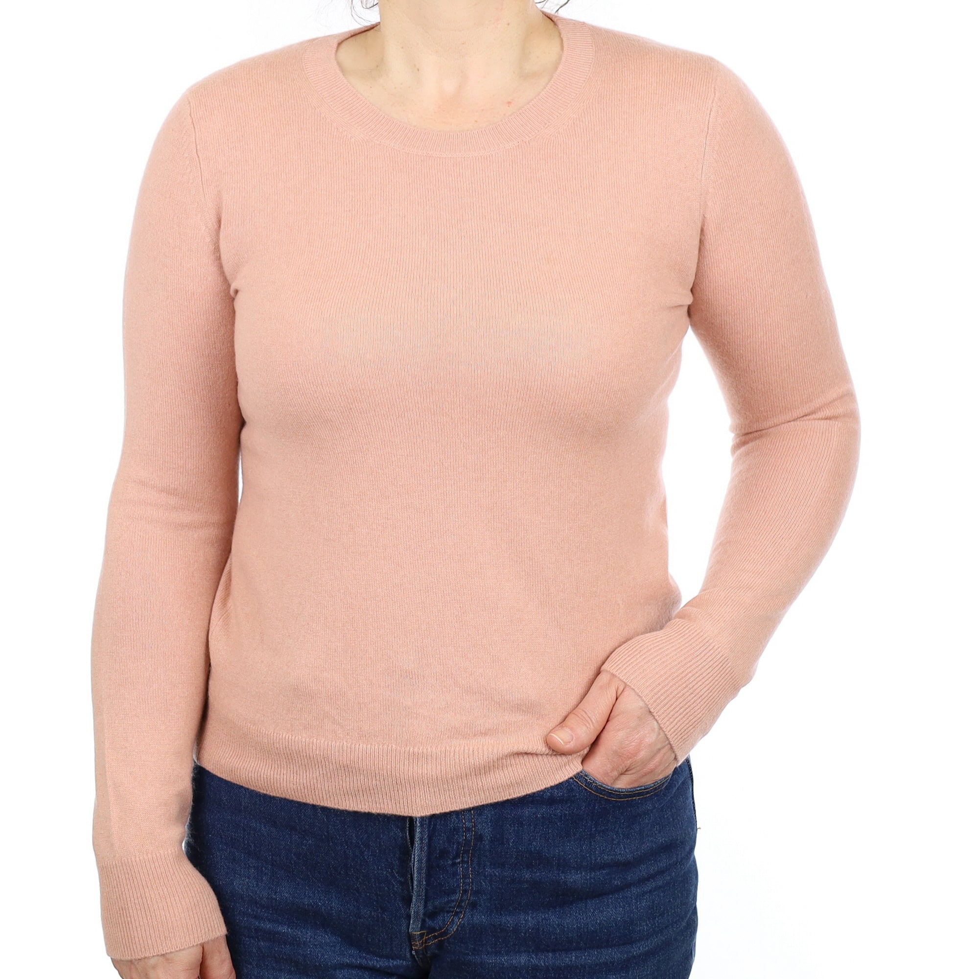 Pale Terracotta Cashmere Crew Neck Jumper Medium
