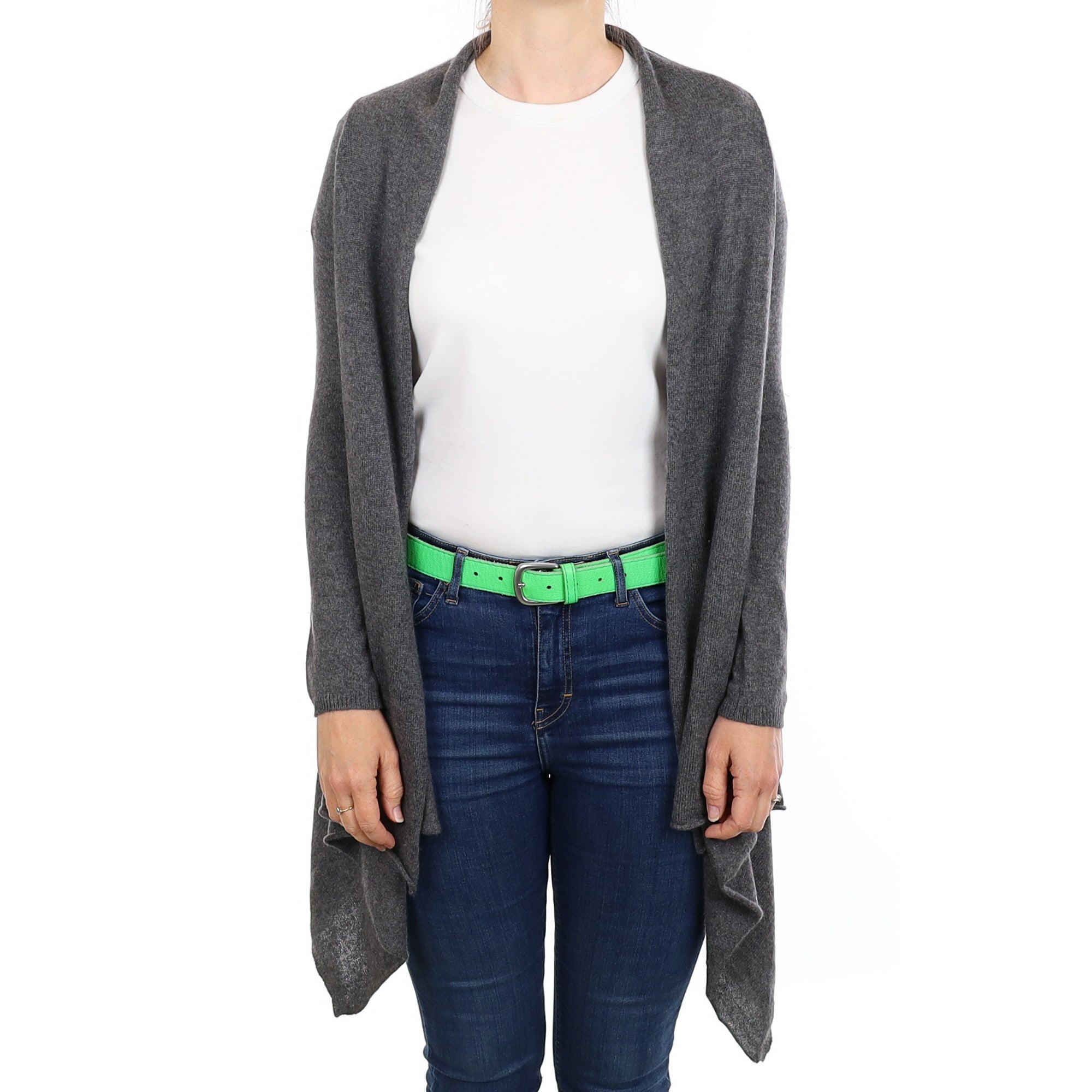 Slate Grey Cashmere Waterfall Cardigan Small