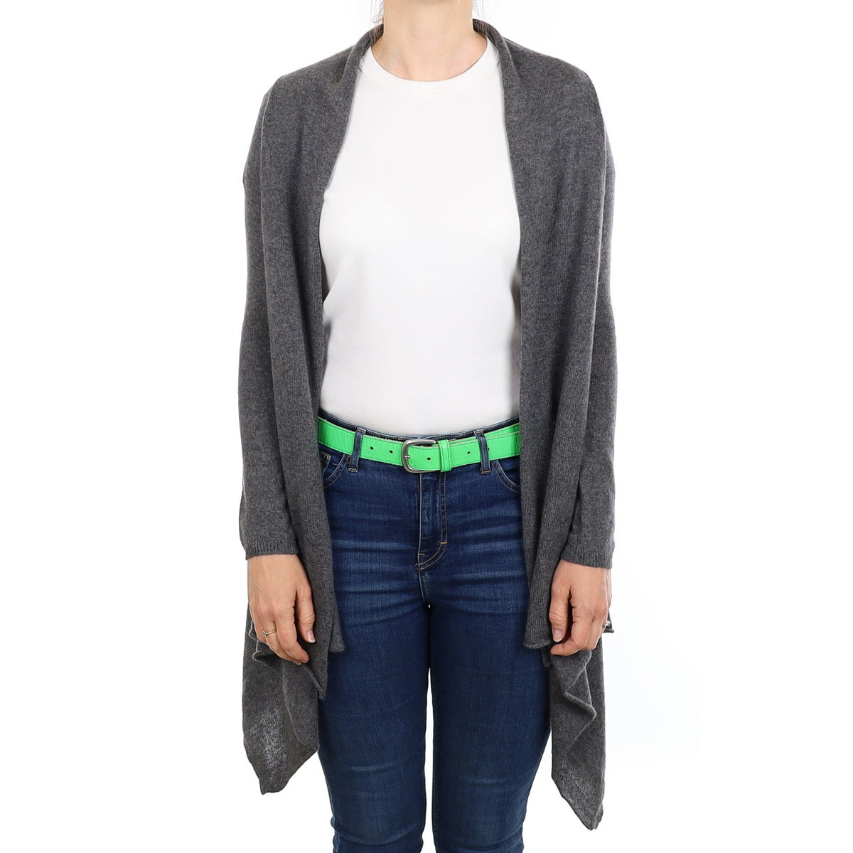 Slate Grey Cashmere Waterfall Cardigan Small