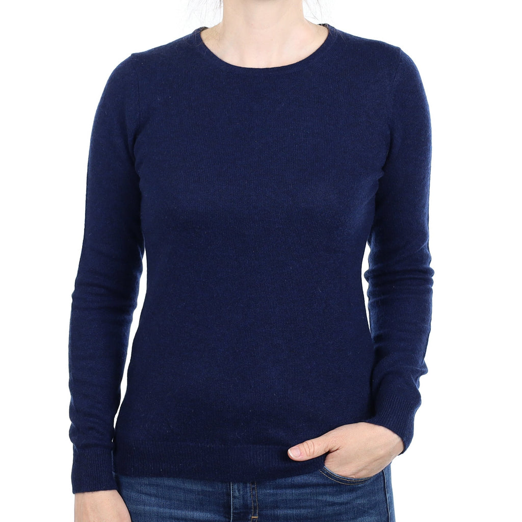 Navy Blue Cashmere Crew Neck Jumper Small