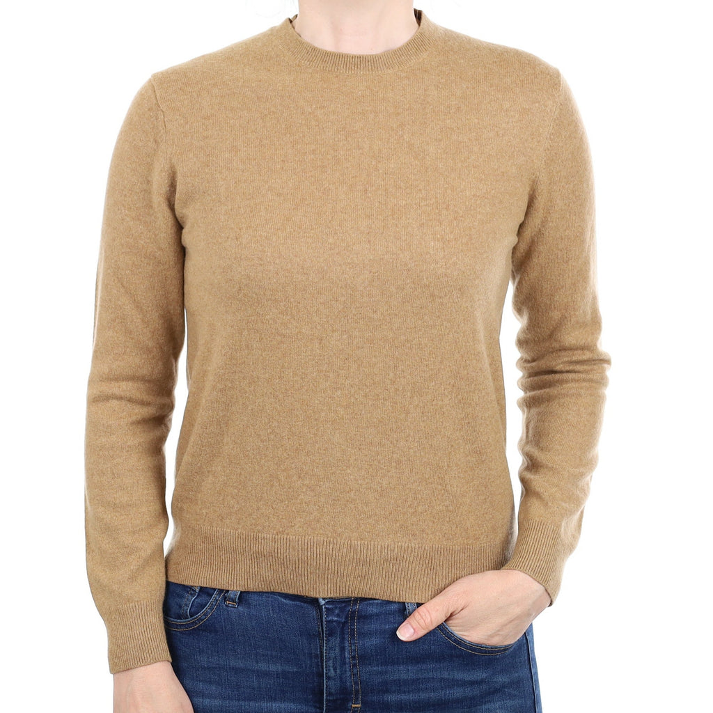 Butterscotch Brown Cashmere Crew Neck Jumper Small