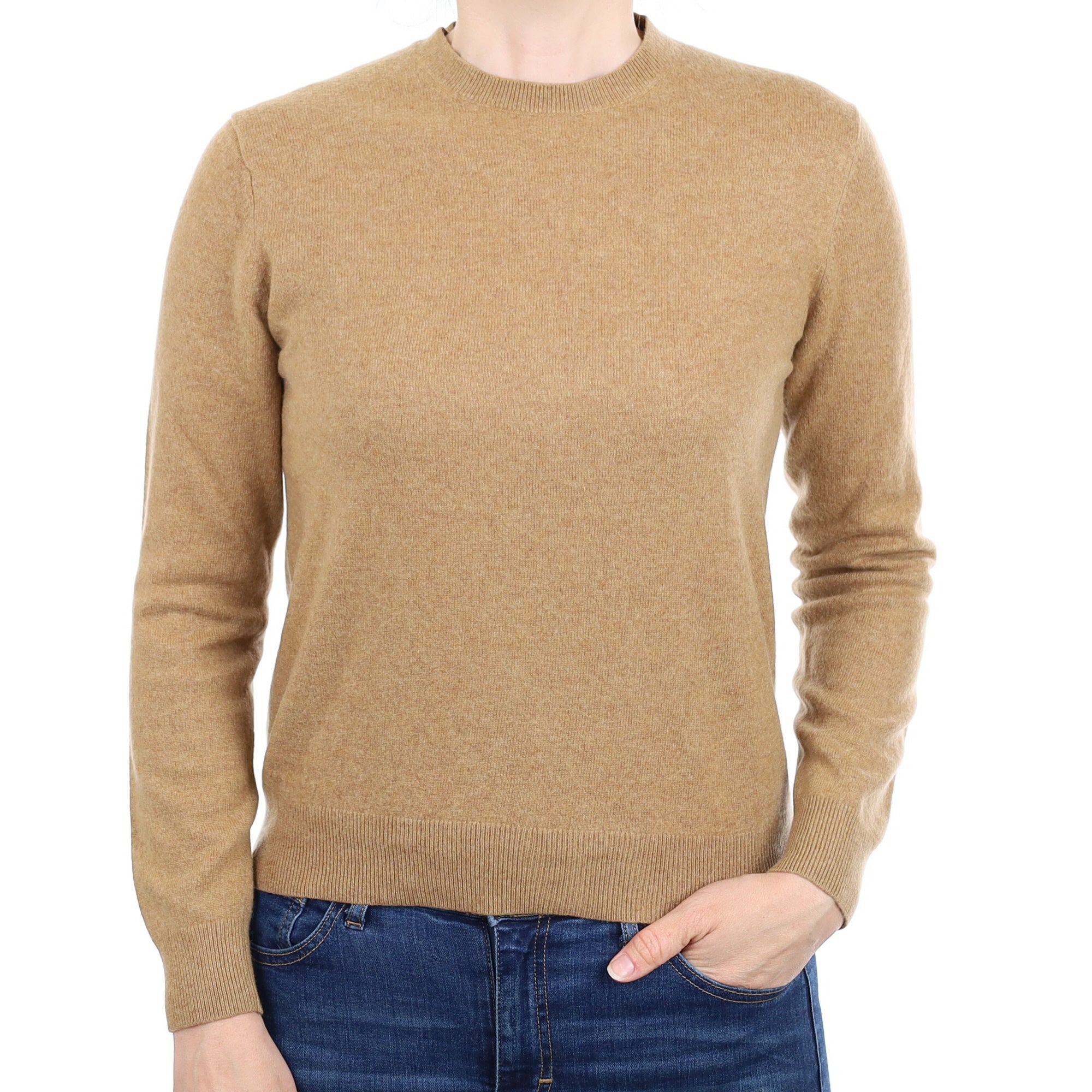 Butterscotch Brown Cashmere Crew Neck Jumper Small