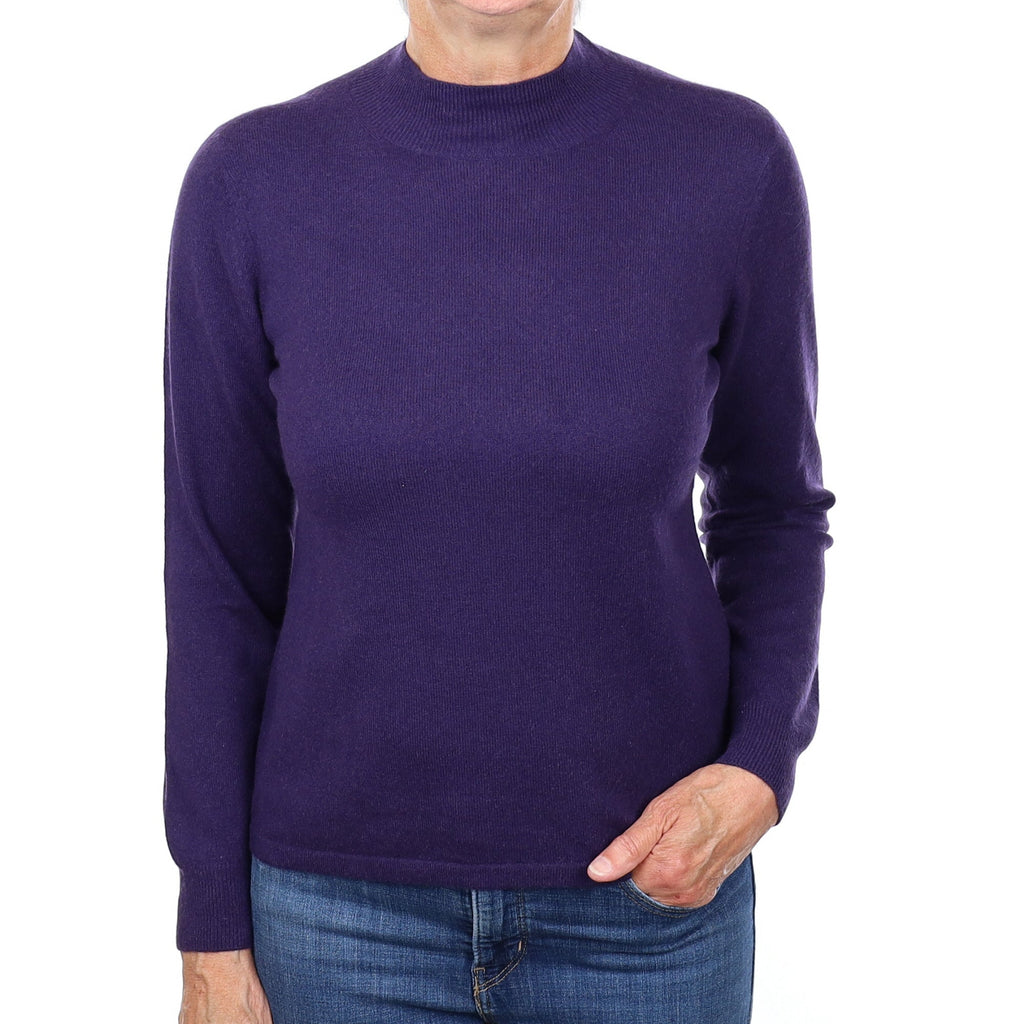 Deep Purple Cashmere Turtleneck Jumper Medium