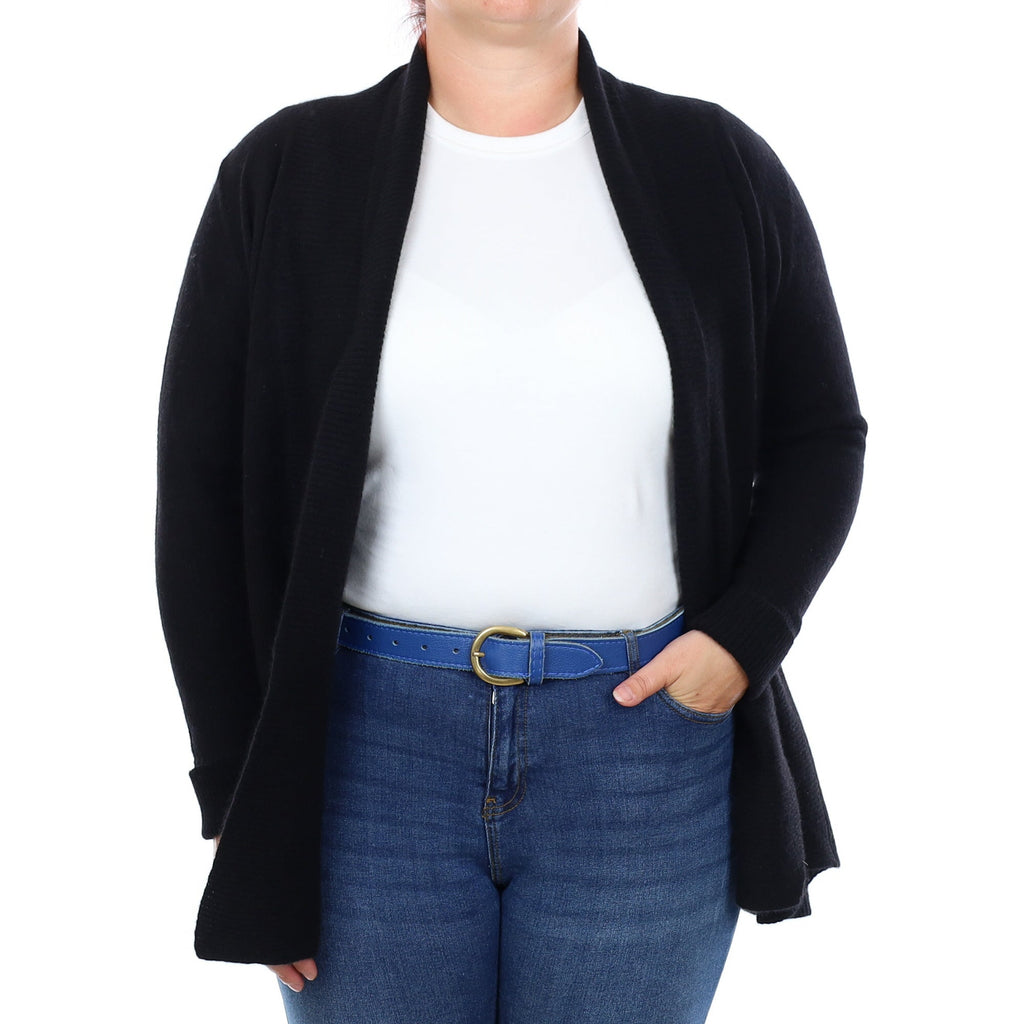 Black Cashmere Edge to Edge Cardigan Large