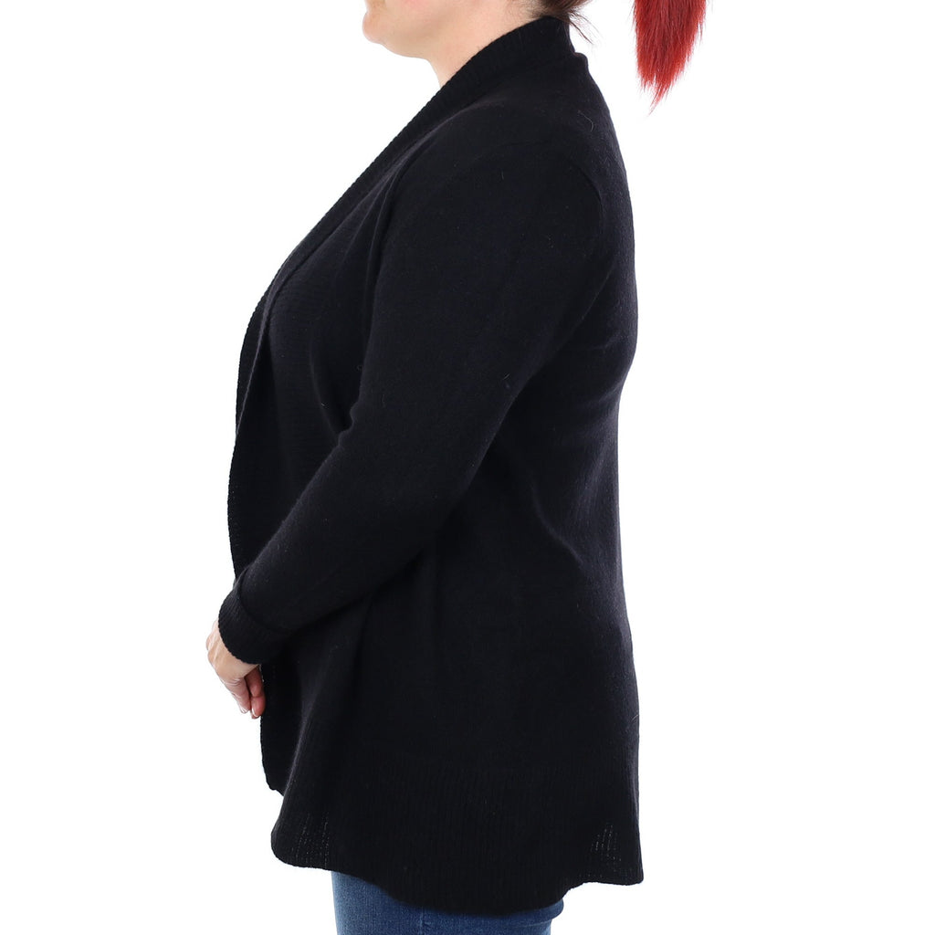 Black Cashmere Edge to Edge Cardigan Large