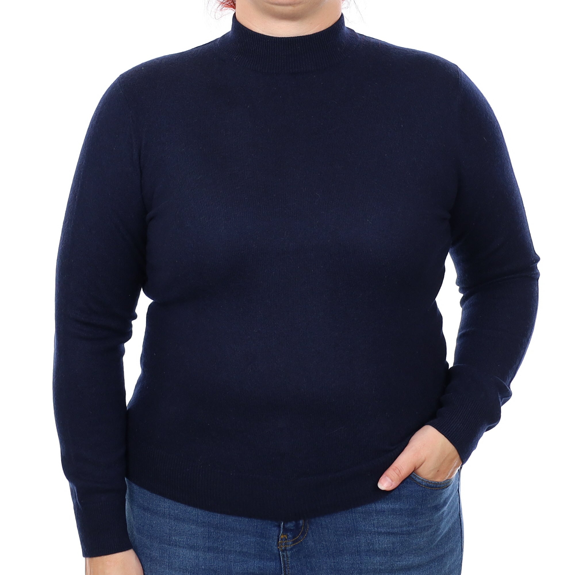 Dark Navy Cashmere Turtleneck Jumper Large