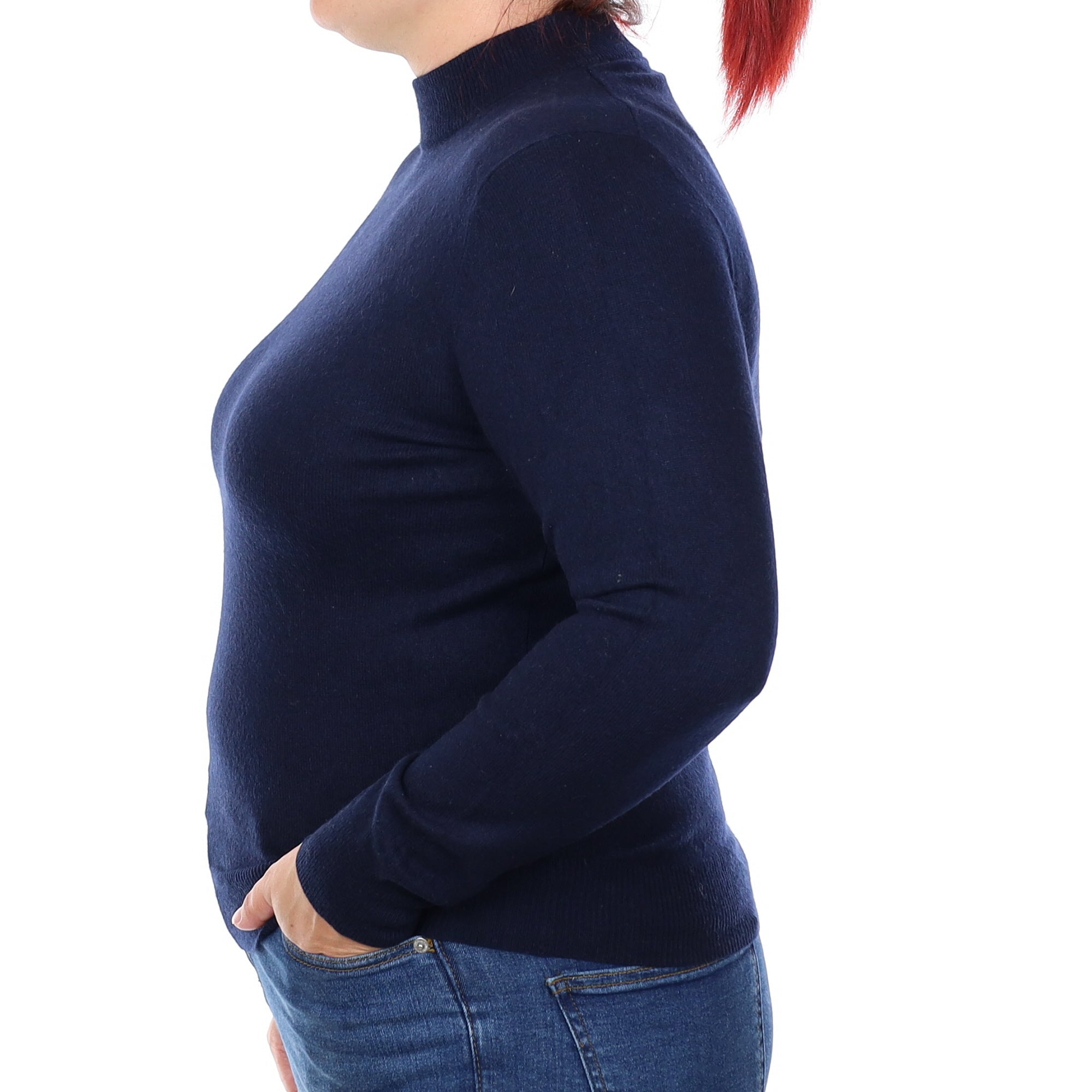 Dark Navy Cashmere Turtleneck Jumper Large