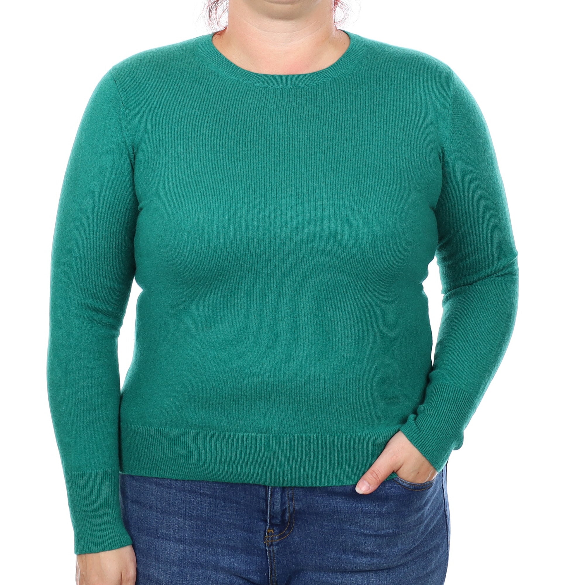 Emerald Green Cashmere Crew Neck Jumper Large