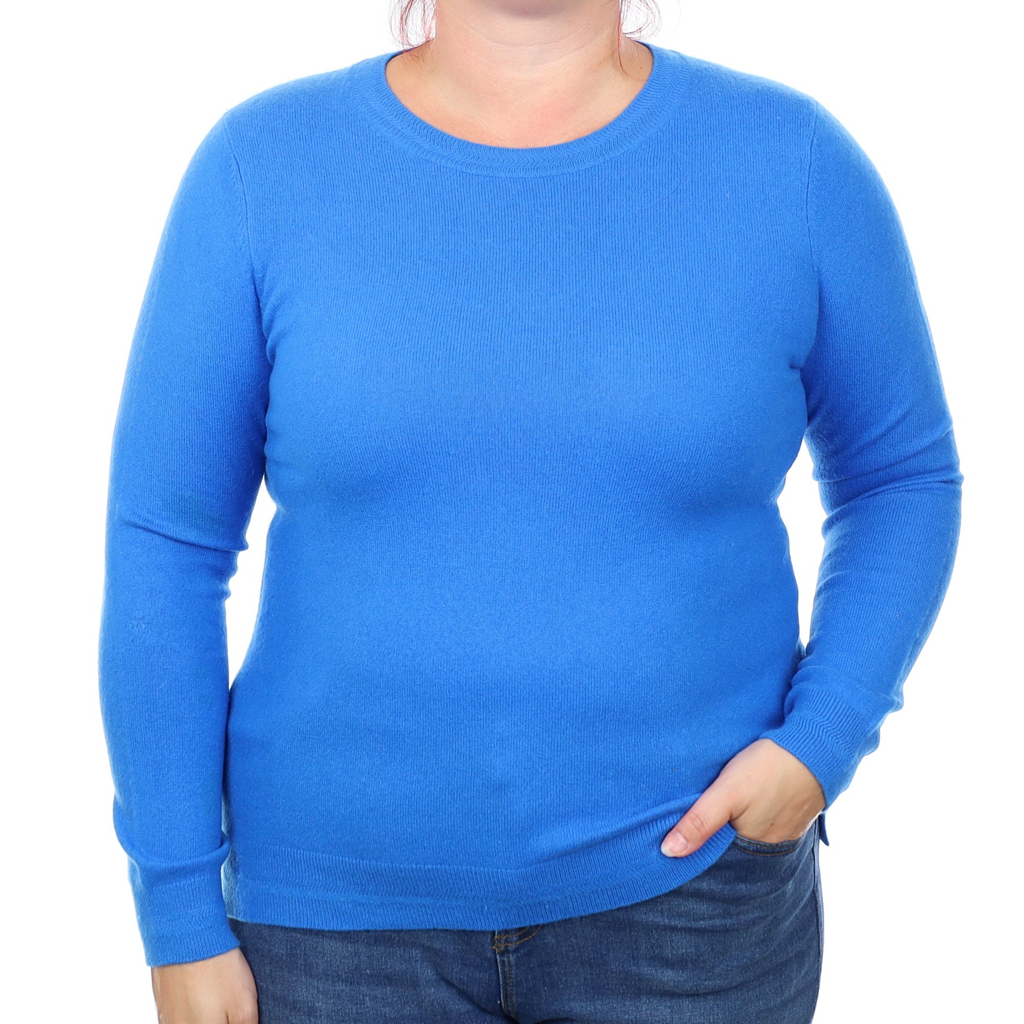 Electric Blue Cashmere Crew Neck Jumper Large