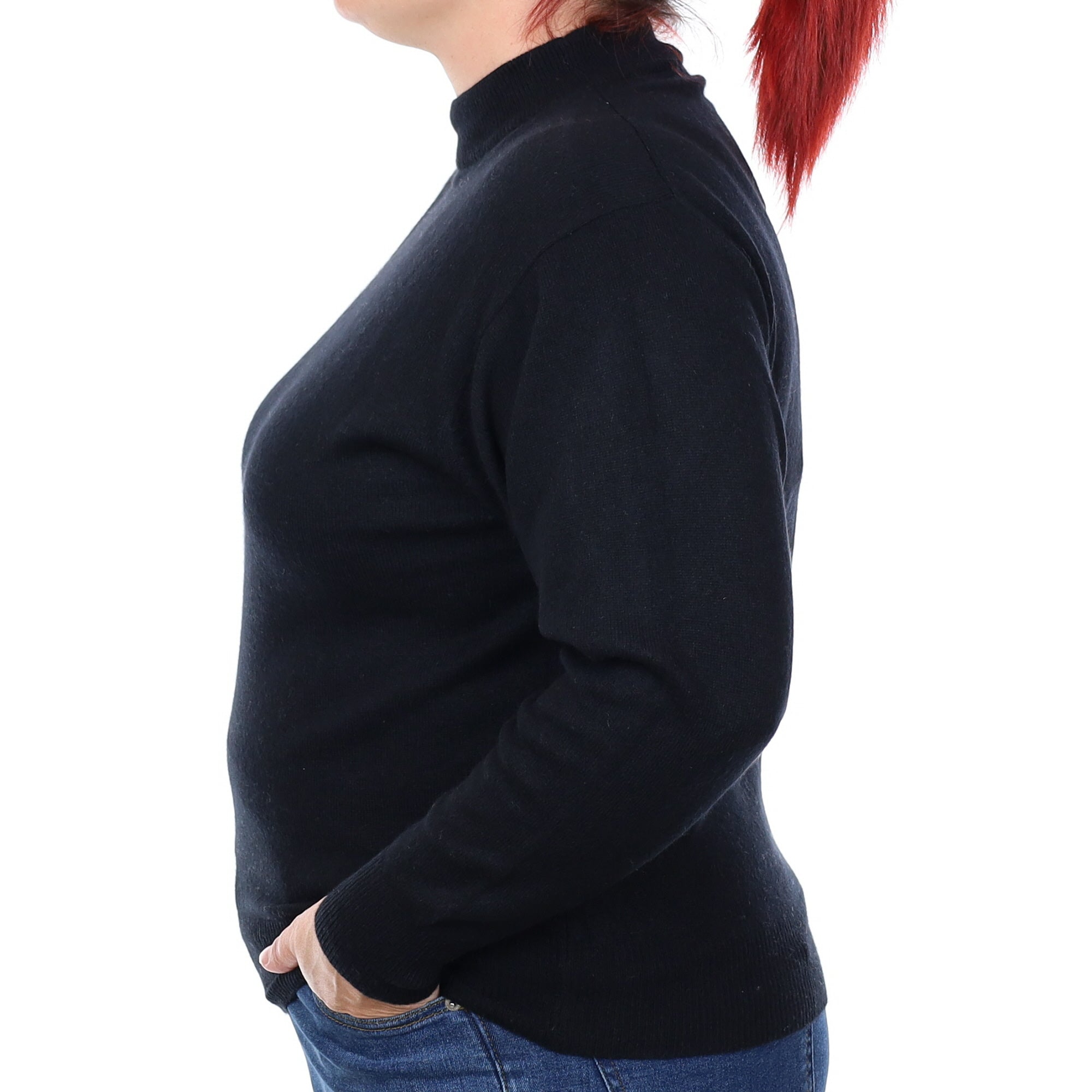 Black Cashmere Turtleneck Jumper Large