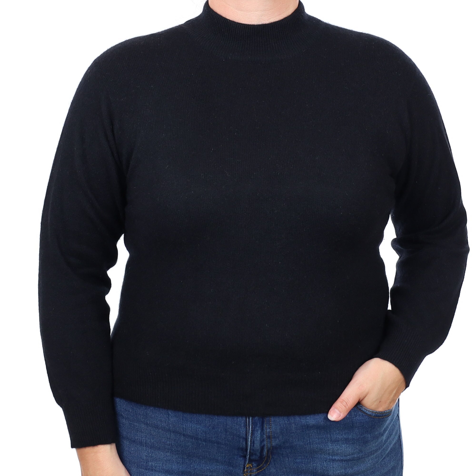Black Cashmere Turtleneck Jumper Large